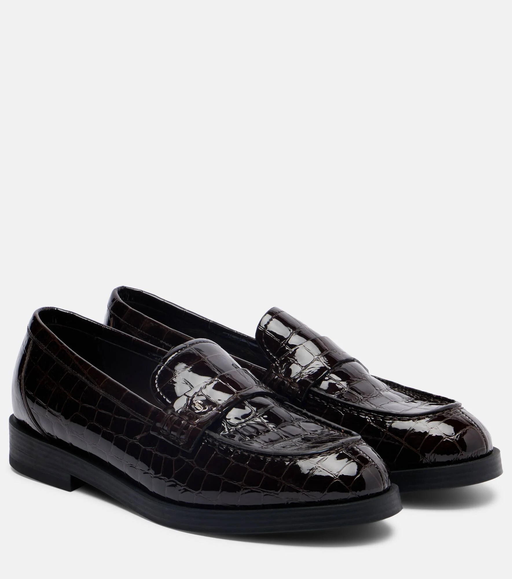 Ivy croc-effect patent leather loafers - 1