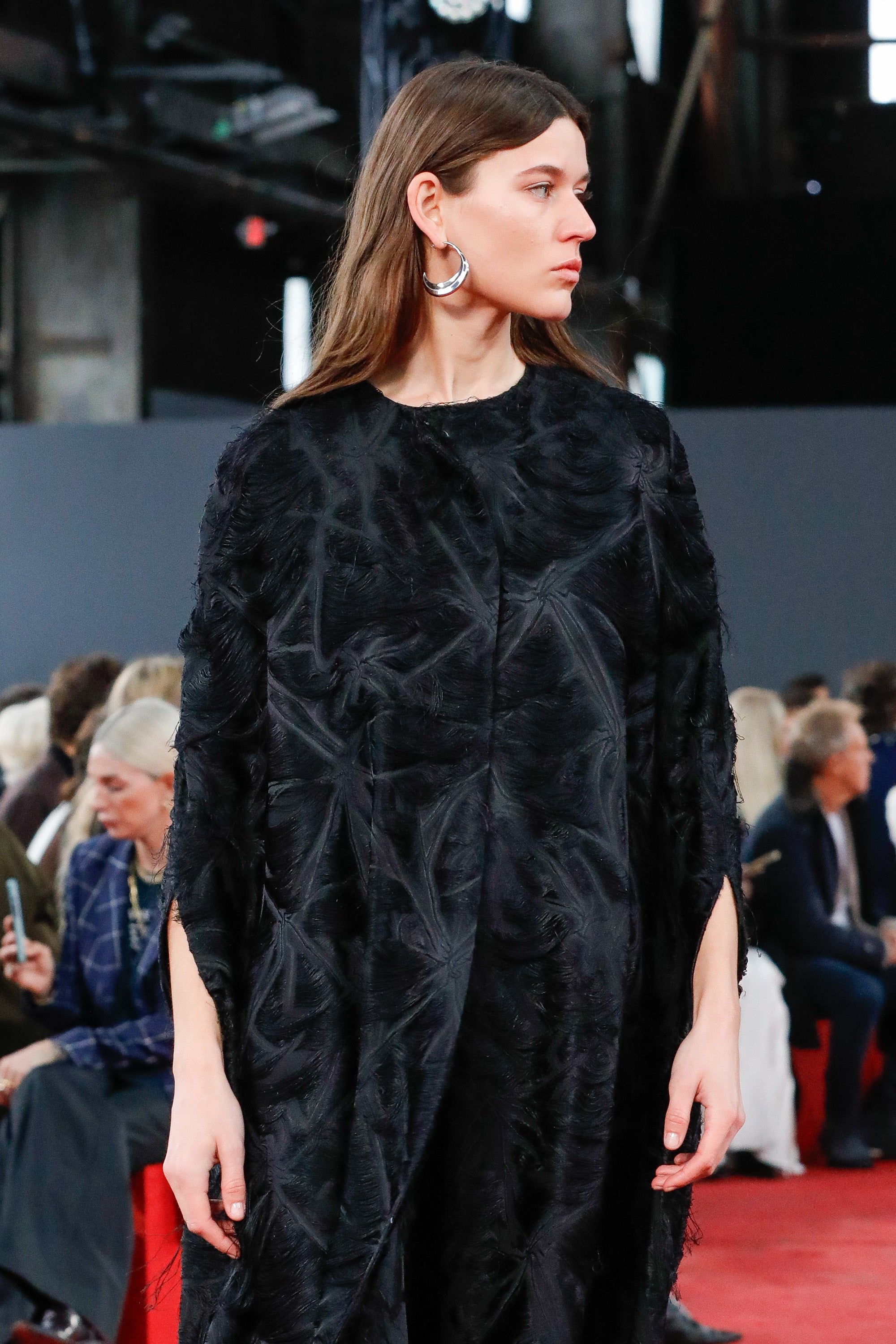 Brighting Dress in Black Silk Virgin Wool Jacquard - 4
