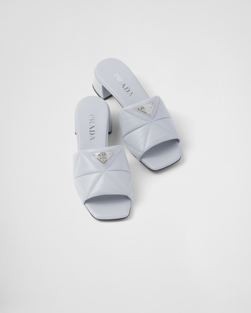 Quilted nappa leather slides 4