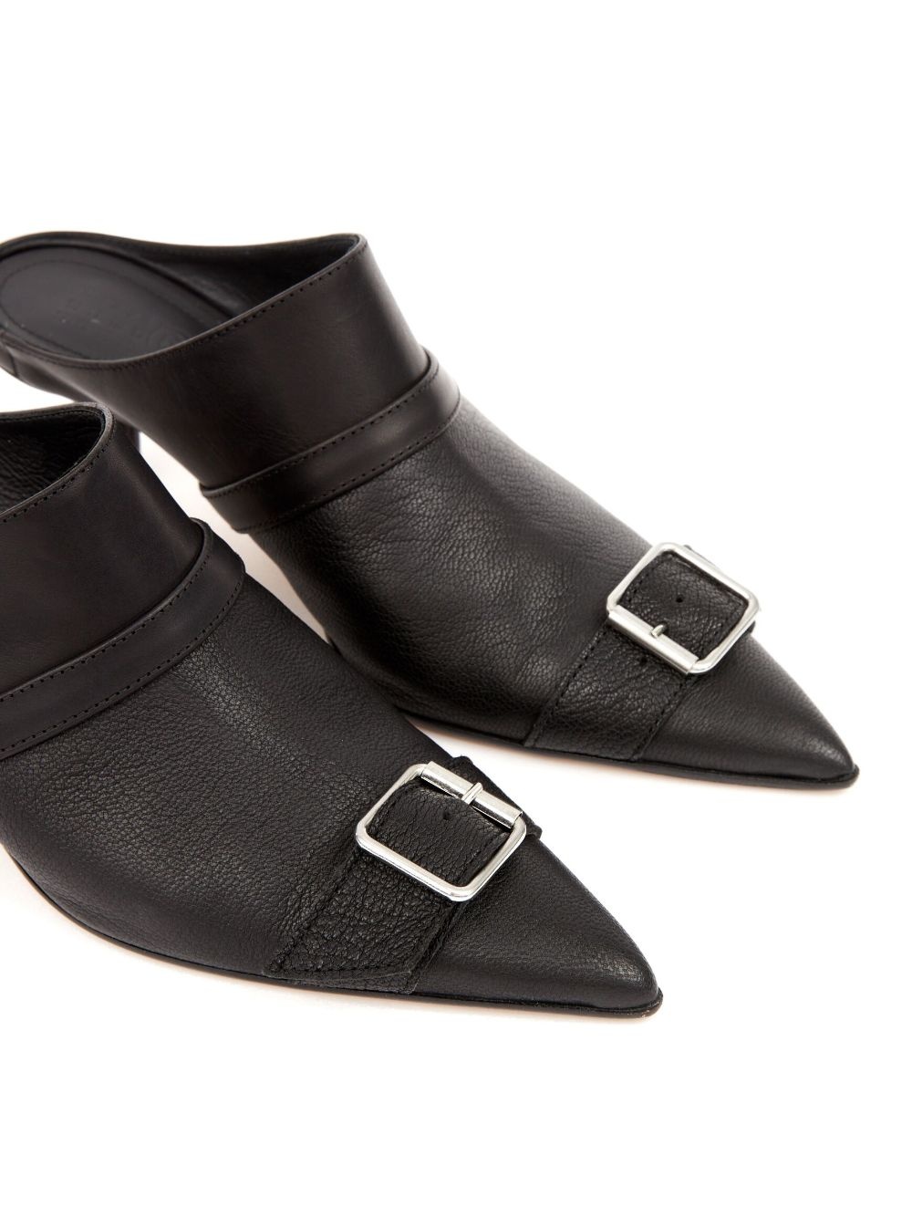 pointed leather mules - 4