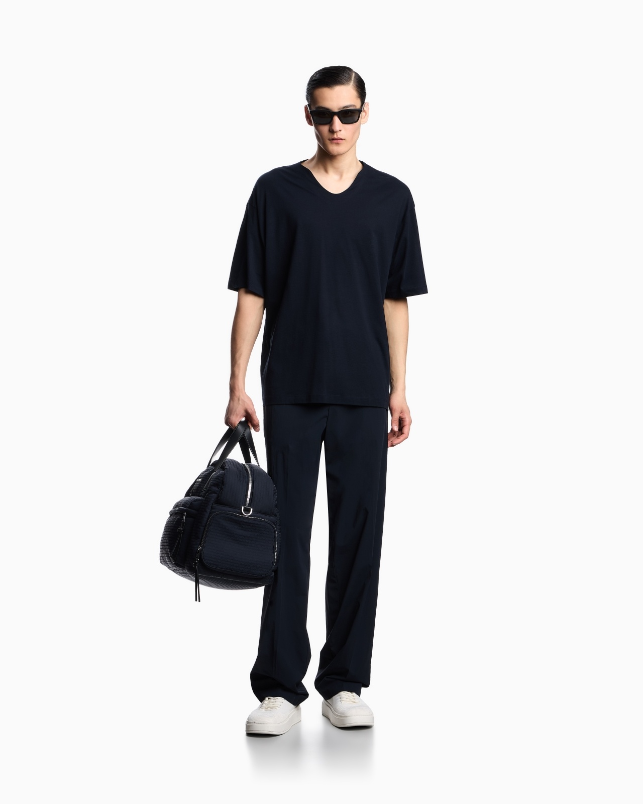 SILK-BLEND JERSEY V-NECK T-SHIRT - 2