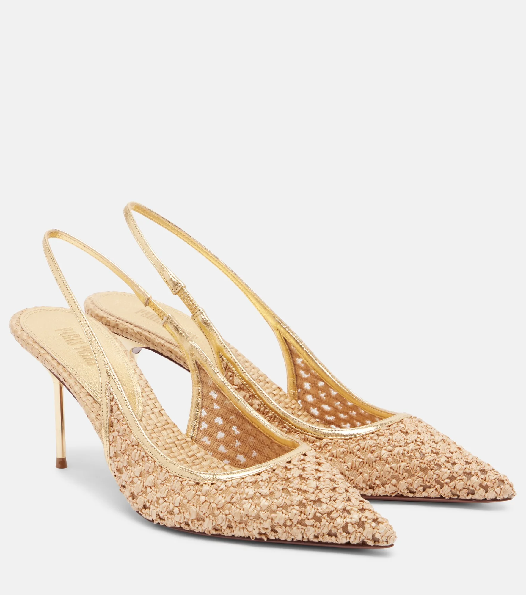 Lidia leather-trimmed slingback pumps - 1