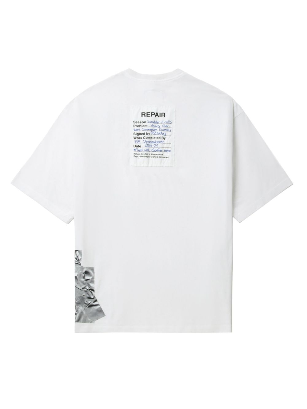 【関税込み】doublet ホワイト Gaffer Tape Repair Tシャツ GAFFER TAPE REPAIR T-SHIRT – doublet