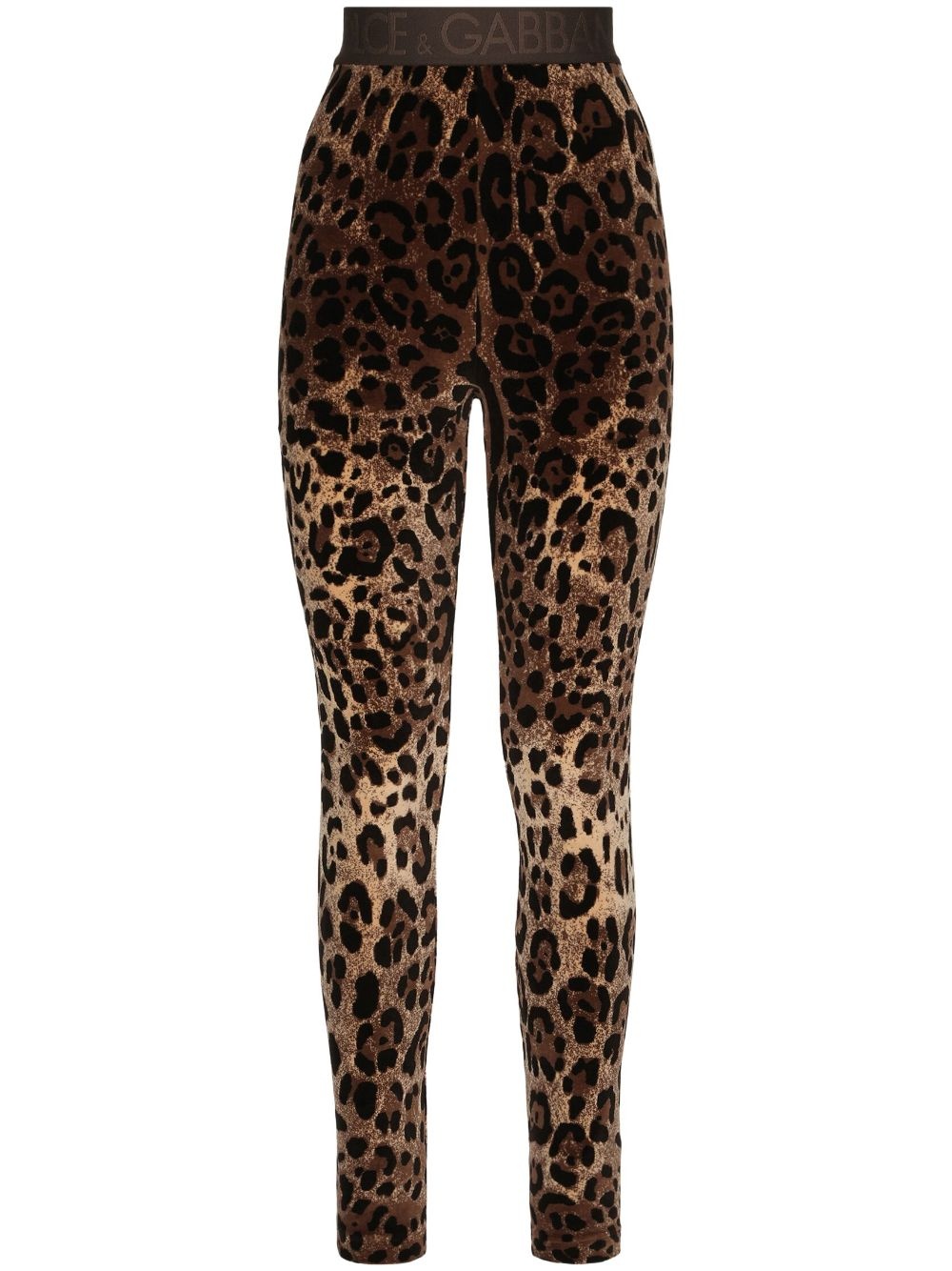 leopard-print jacquard leggings - 1