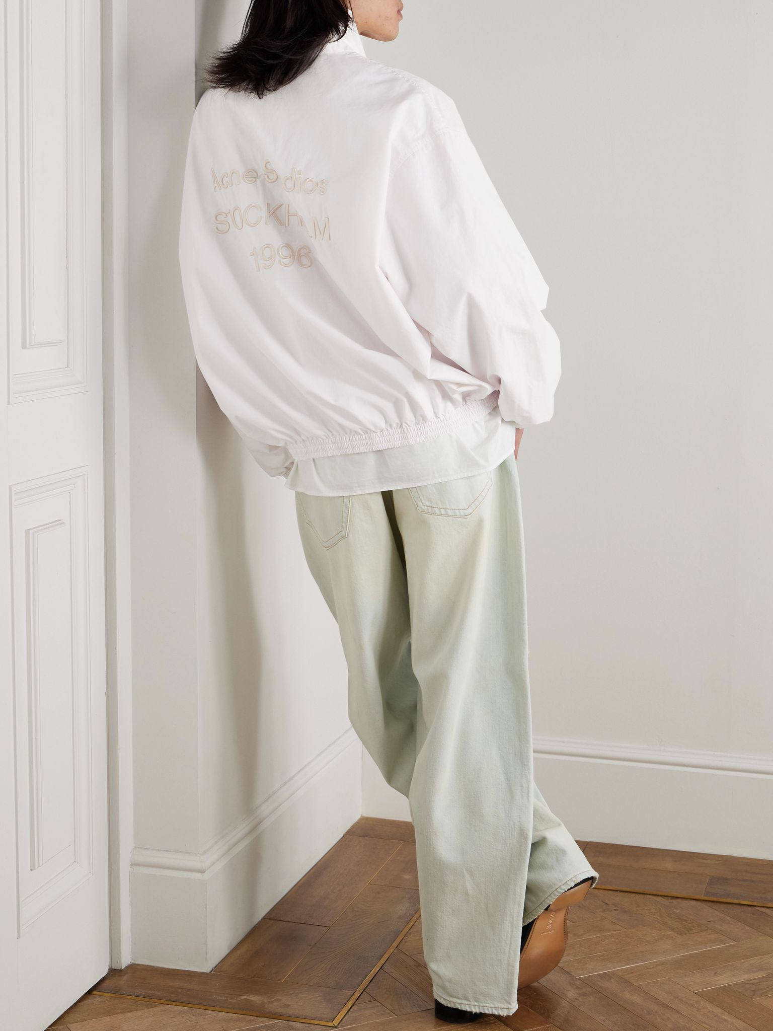 Olandios Logo-Embroidered Cotton and Nylon-Blend Bomber Jacket White - 2