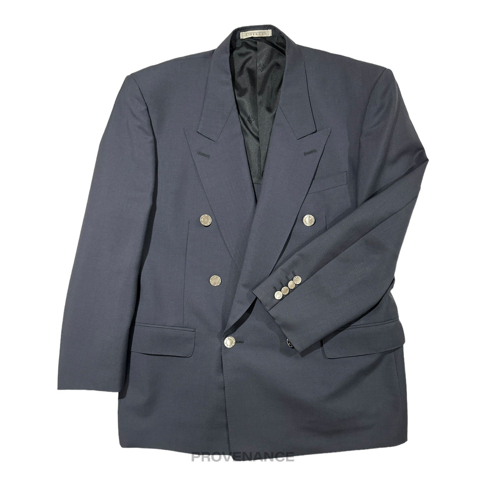 Givenchy Double Breasted Peak Lapel Jacket - Navy 38 - 2