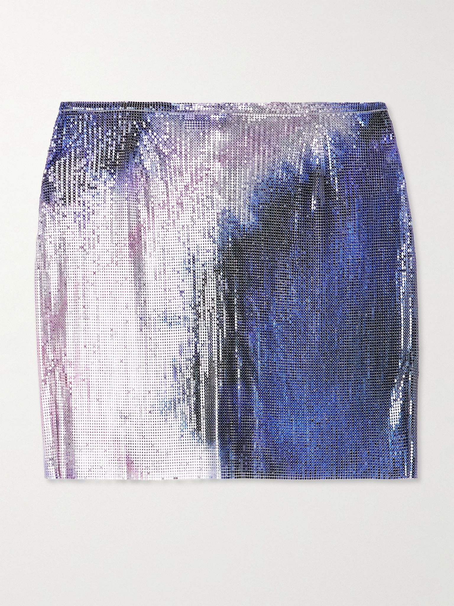 Dégradé chainmail mini skirt Blue - 1