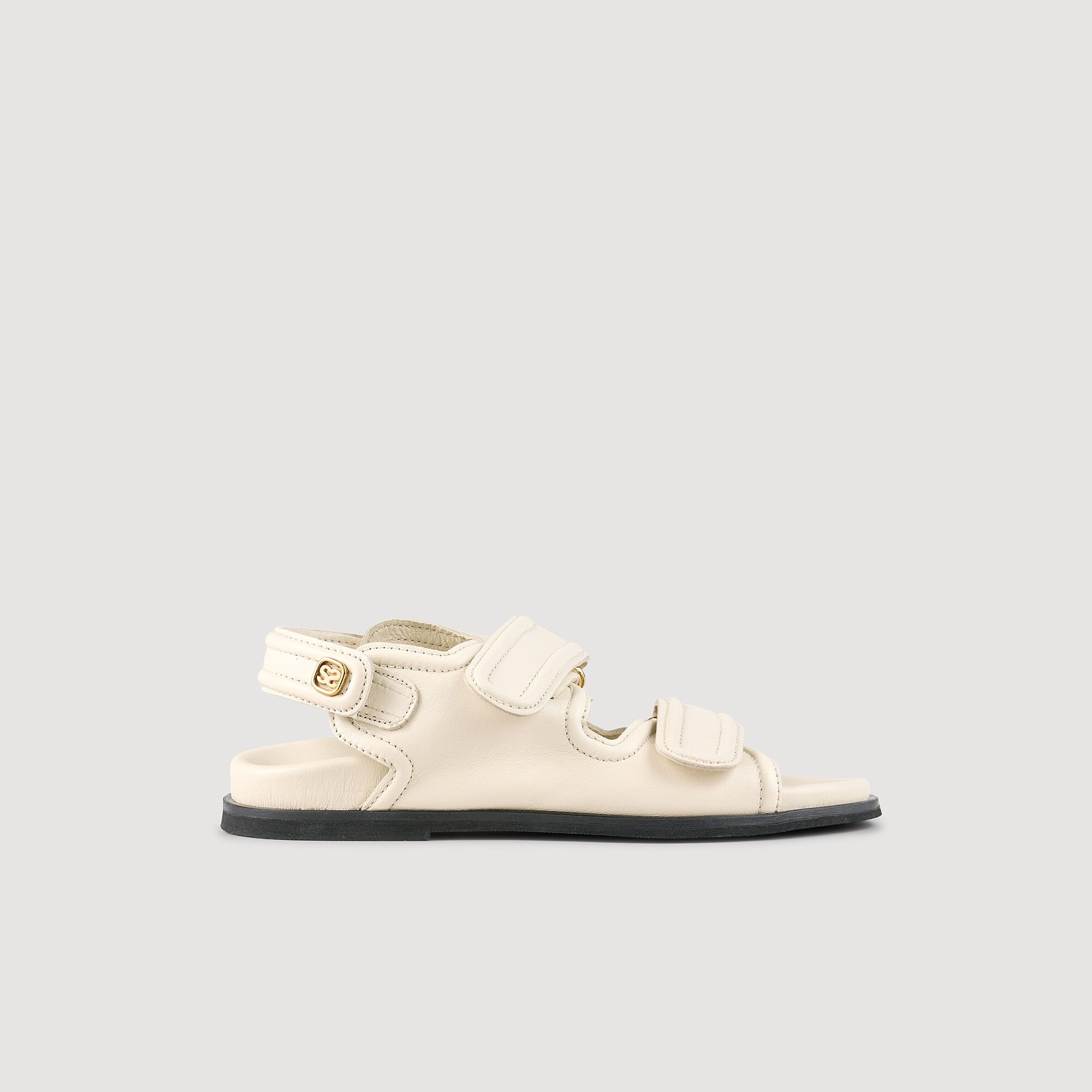 PLAIN LEATHER LAMBSKIN SANDALS - 1
