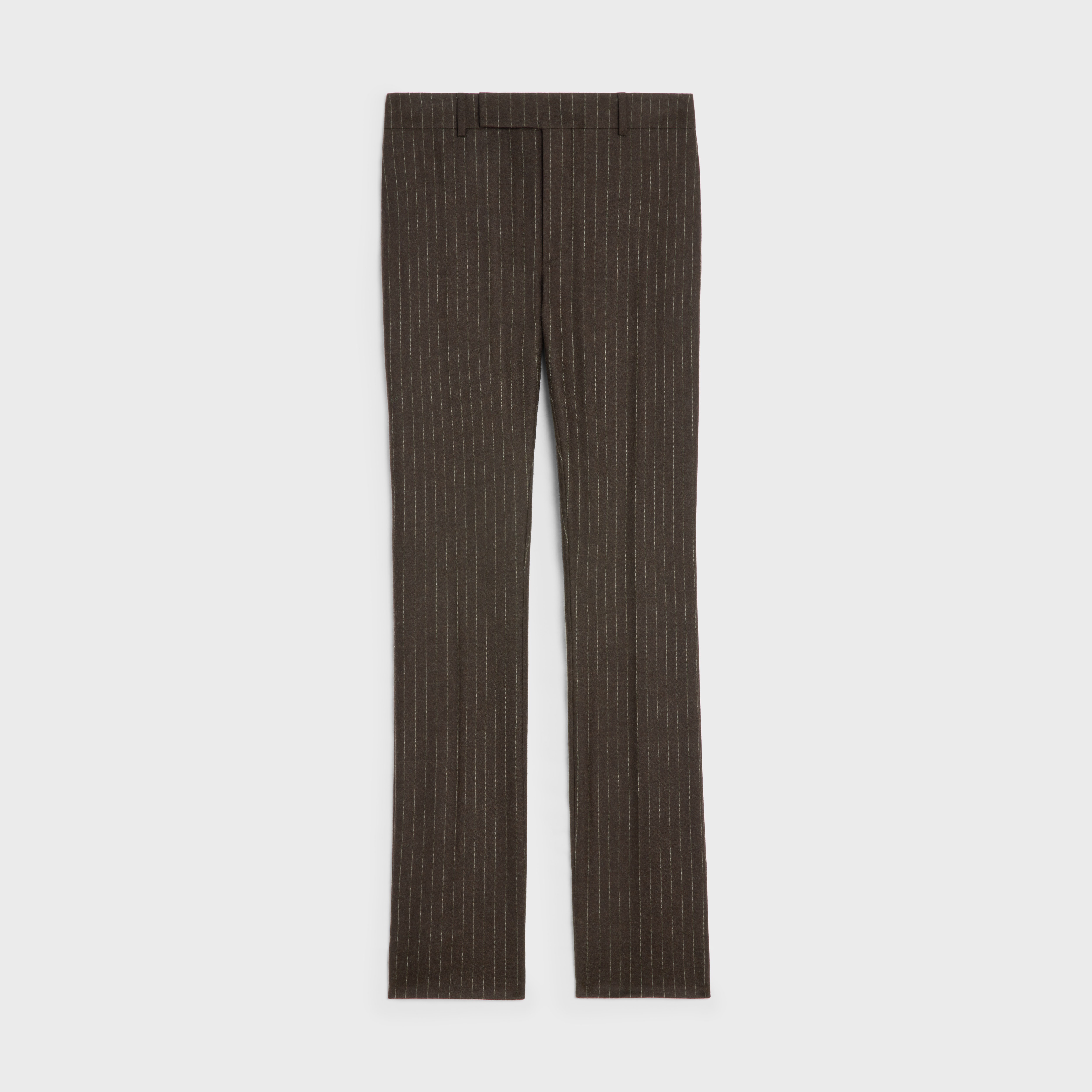 flared pants in striped flannel - 1
