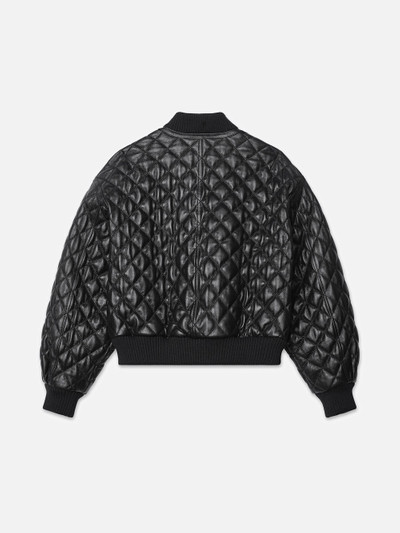 FRAME Ritz Women's Quilted Leather Bomber in Black outlook