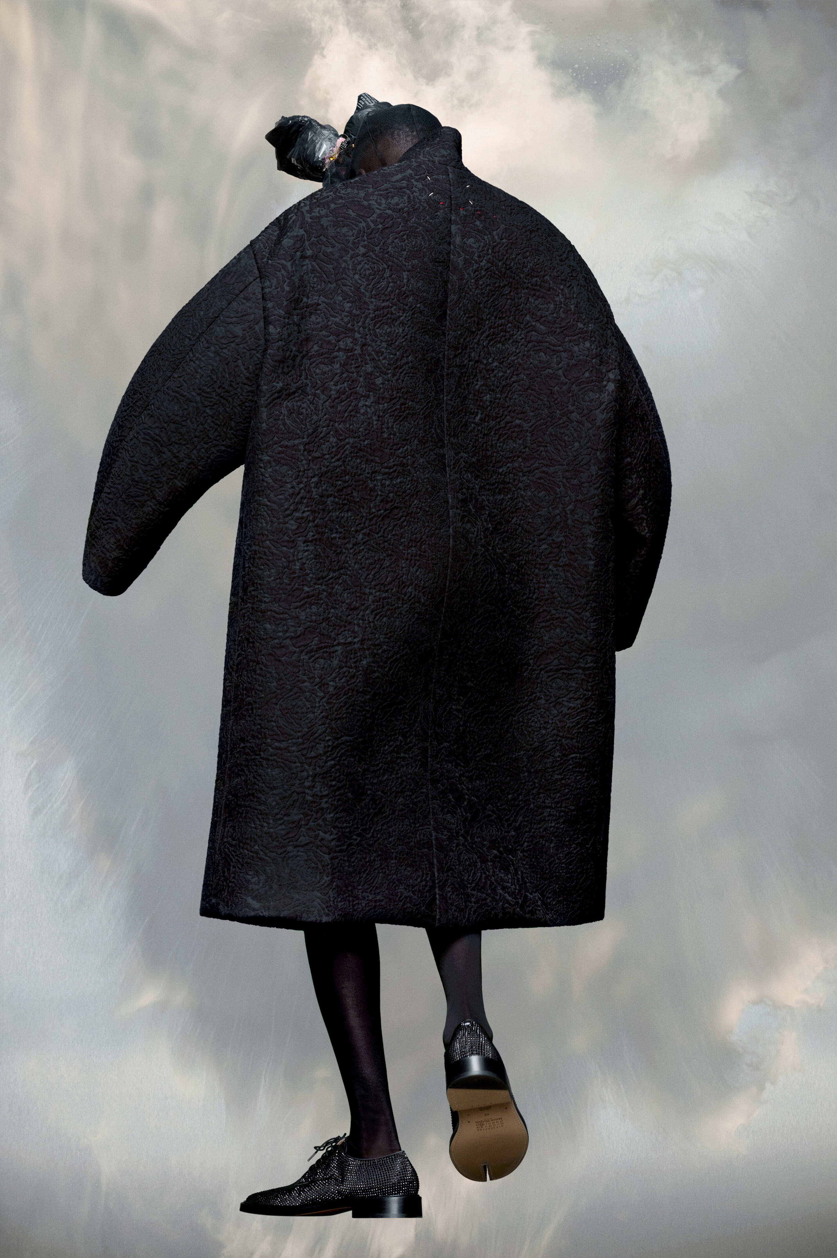 Cloqué flower oversized coat - 5