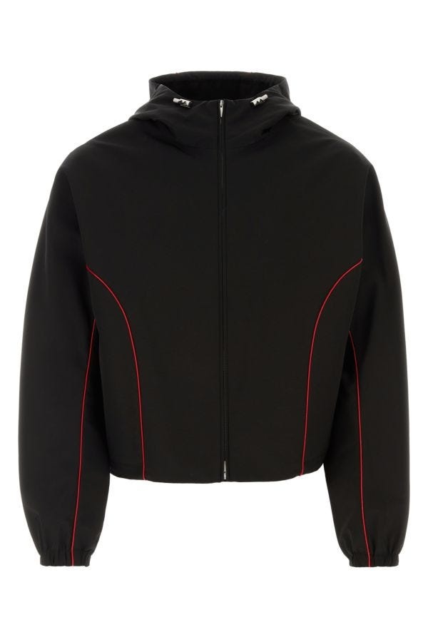 Black polyester blend jacket - 1