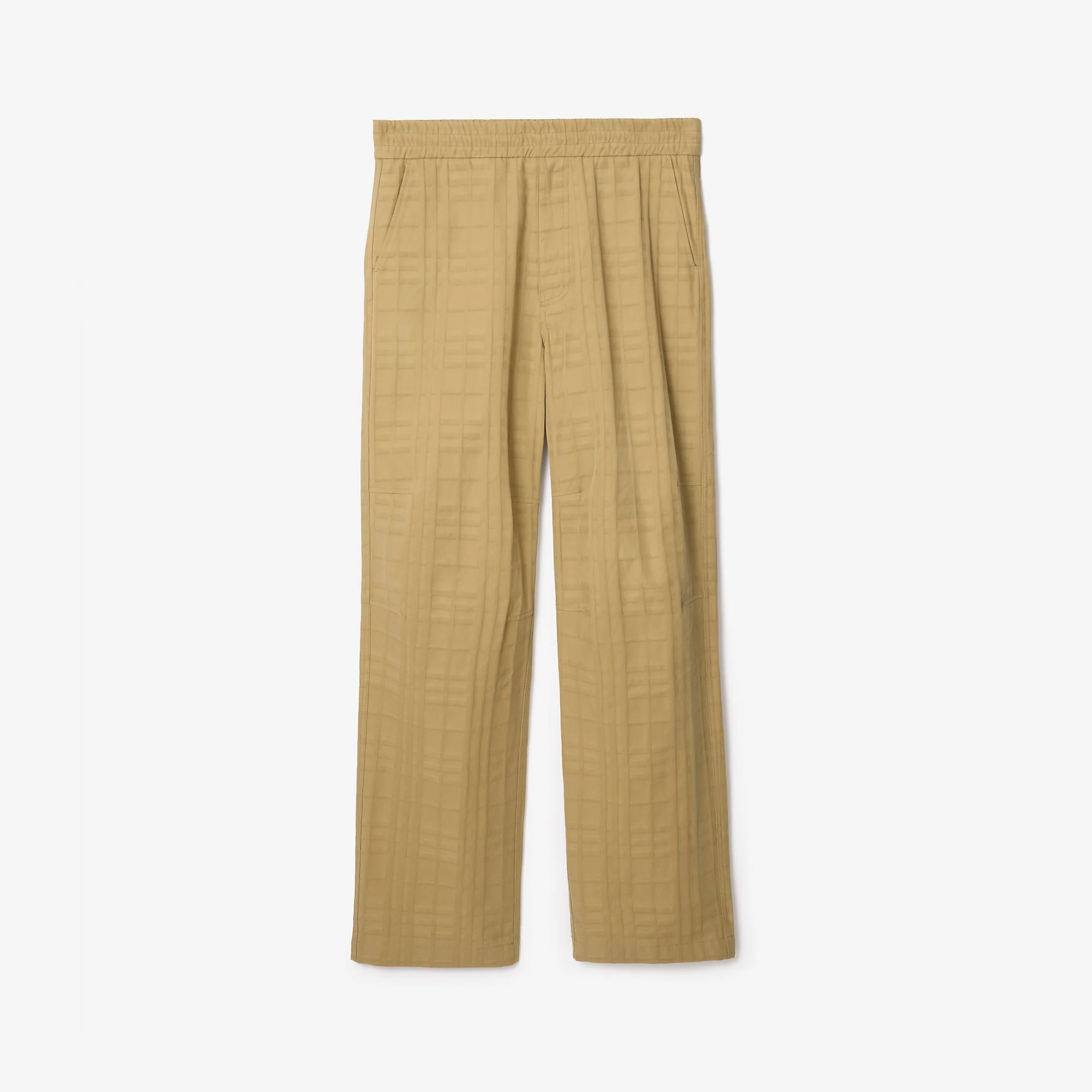 Textured Check Cotton Trousers - 1