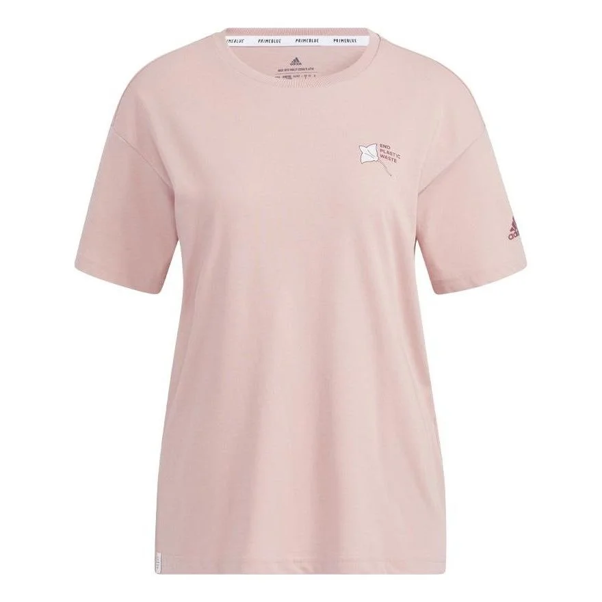 (WMNS) adidas Ocean Graphic Short Sleeve T-Shirt 'Pink' HE7340 - 1