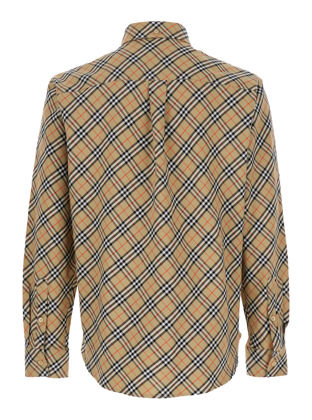 Burberry Men Beige Shirt With All-Over Vintage Check Motif In Cotton Man - 2