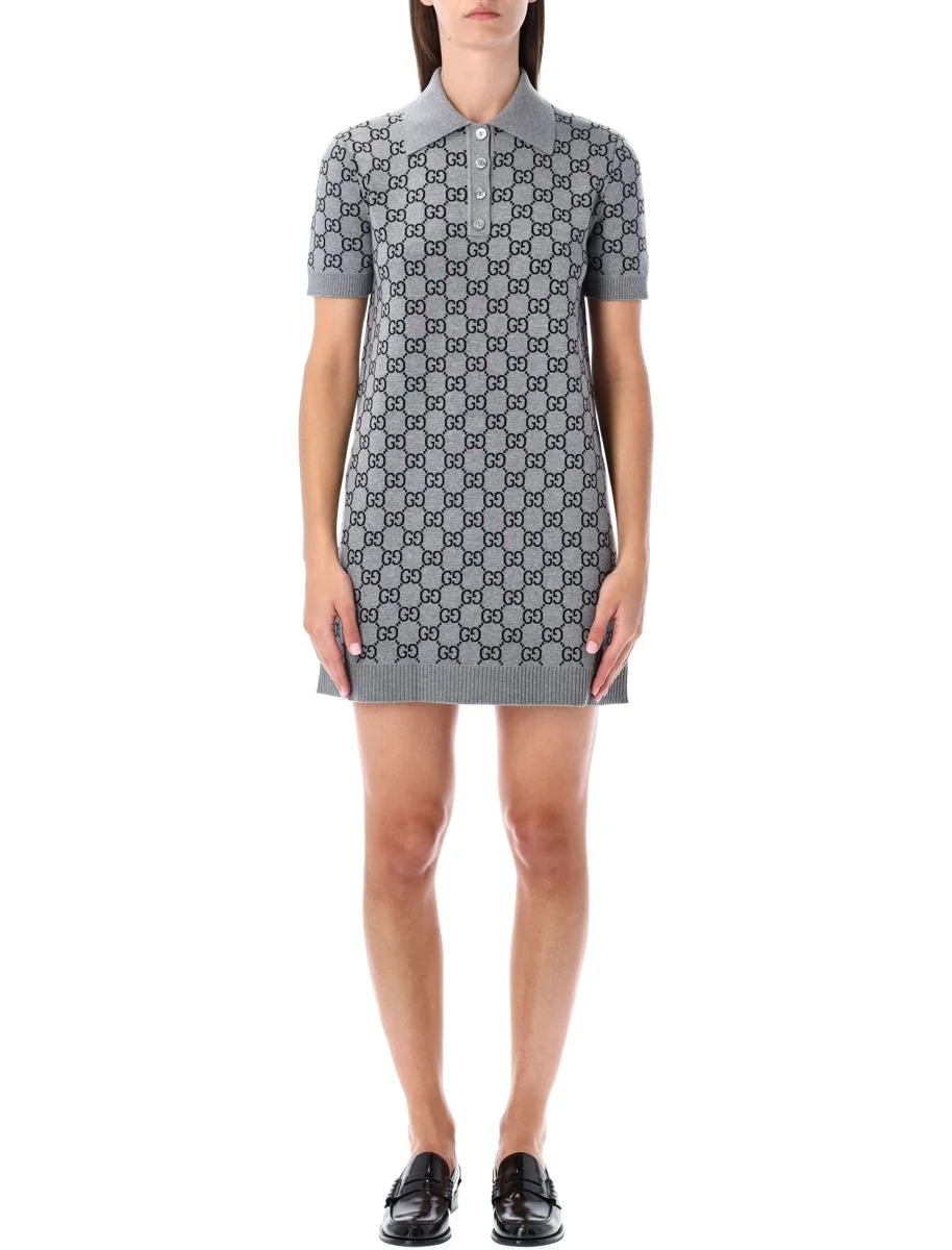 Gucci Gg Monogram Polo Reversible Mini Dress - 1