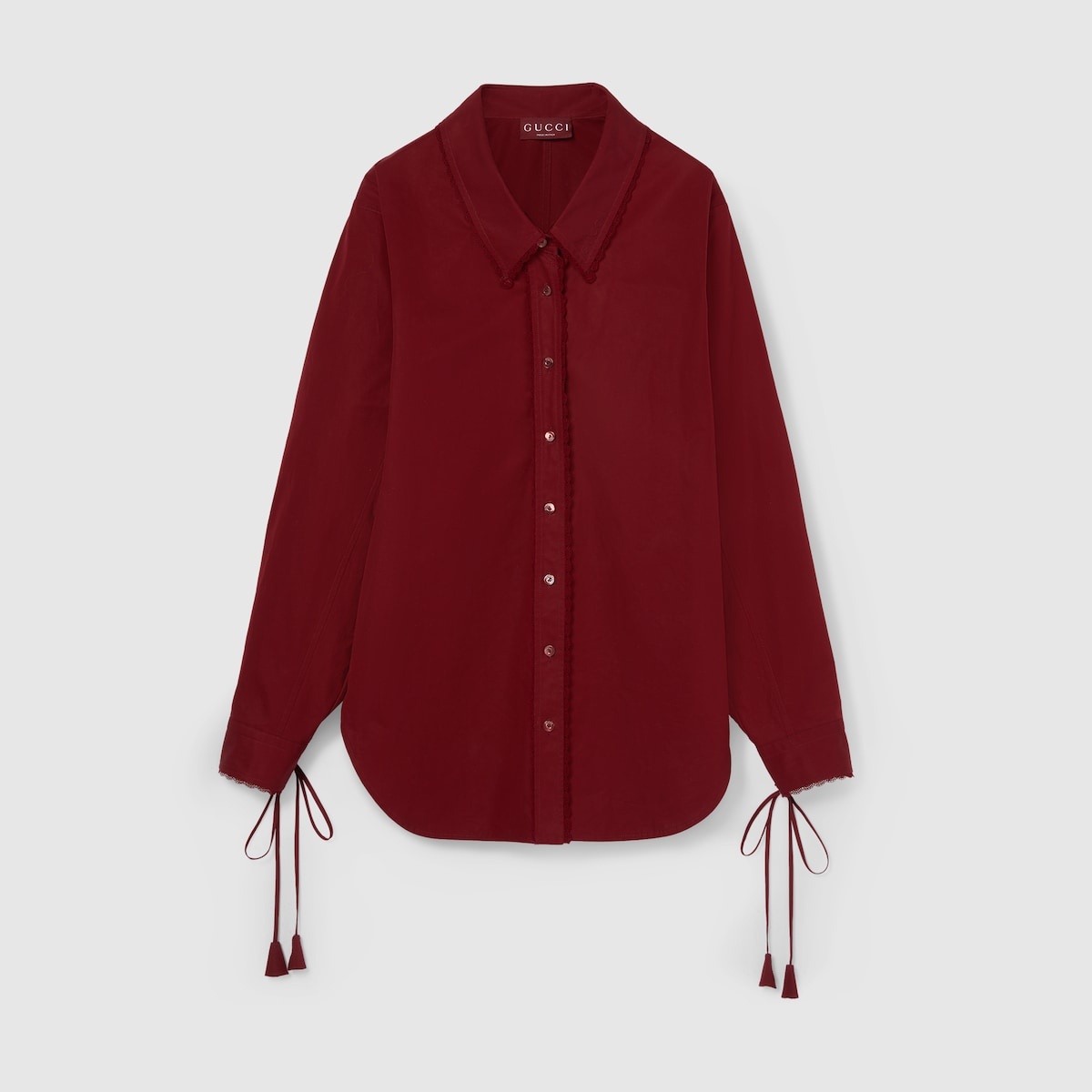 Cotton poplin shirt with tie - 1