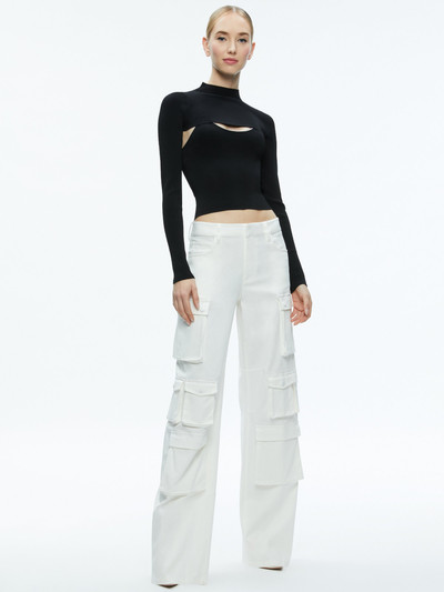 Alice + Olivia OLYMPIA MID RISE BAGGY CARGO PANTS outlook