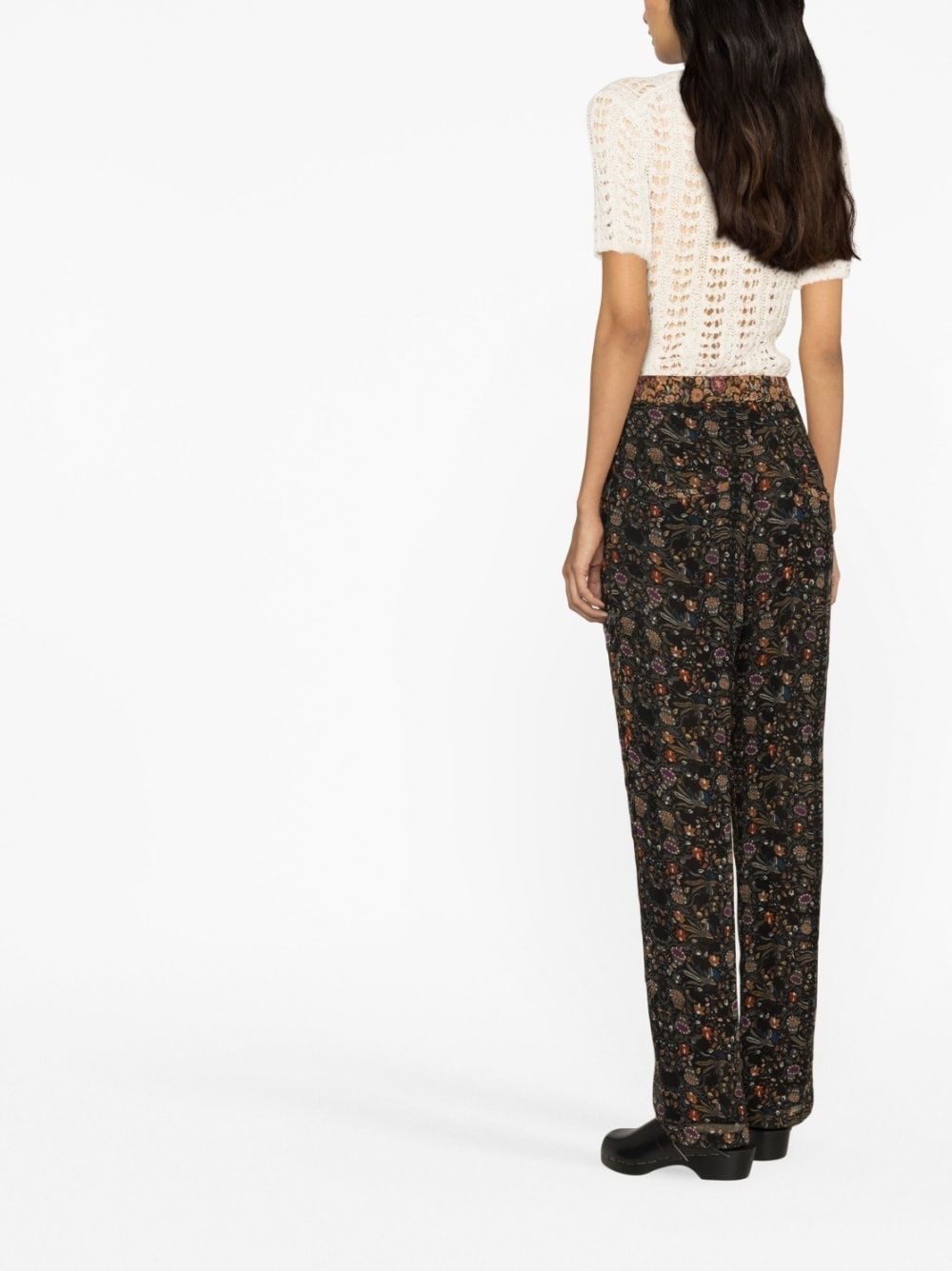 Ozio floral-print silk trousers - 3