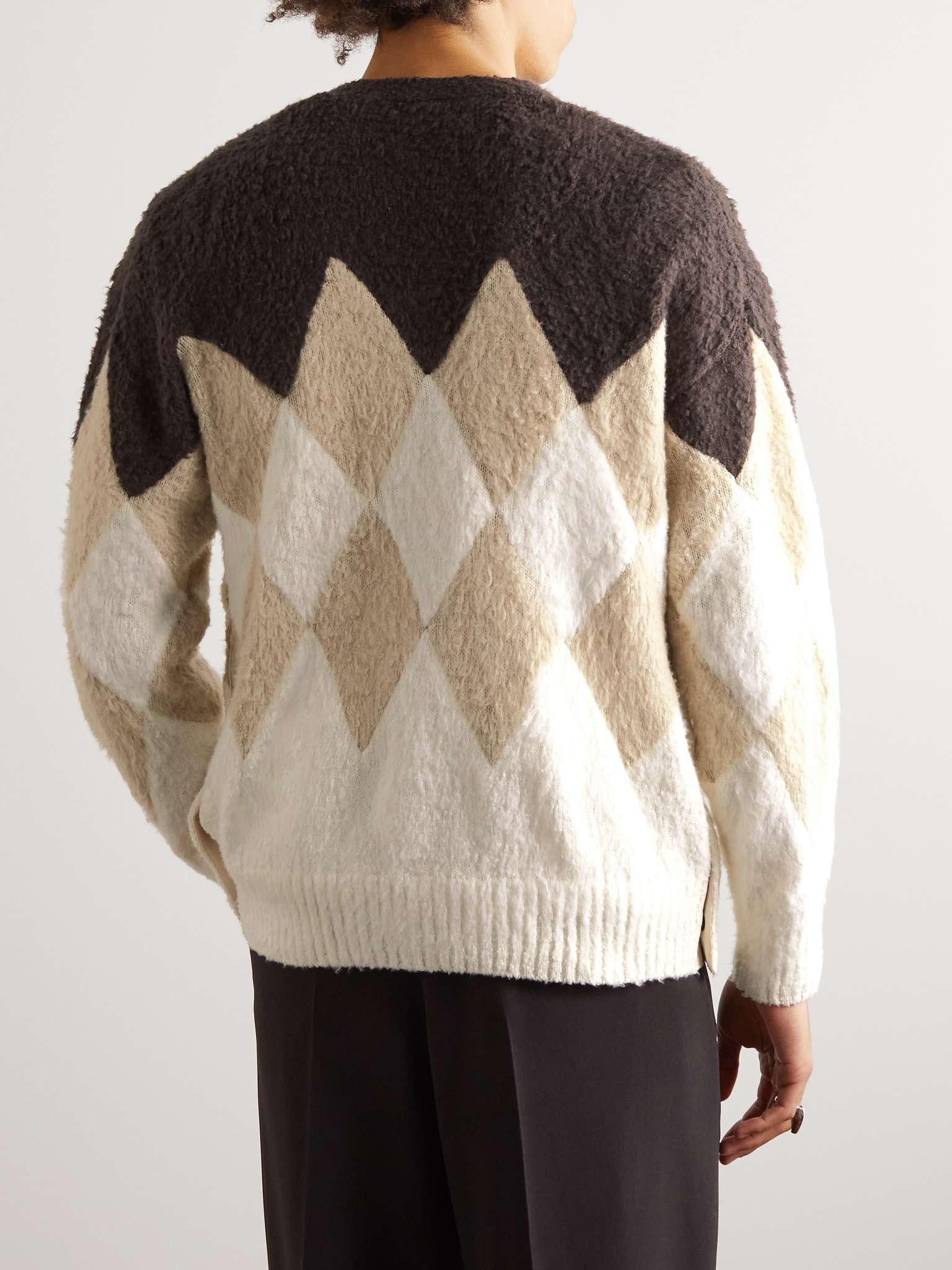 sacai Brown Argyle Sweater