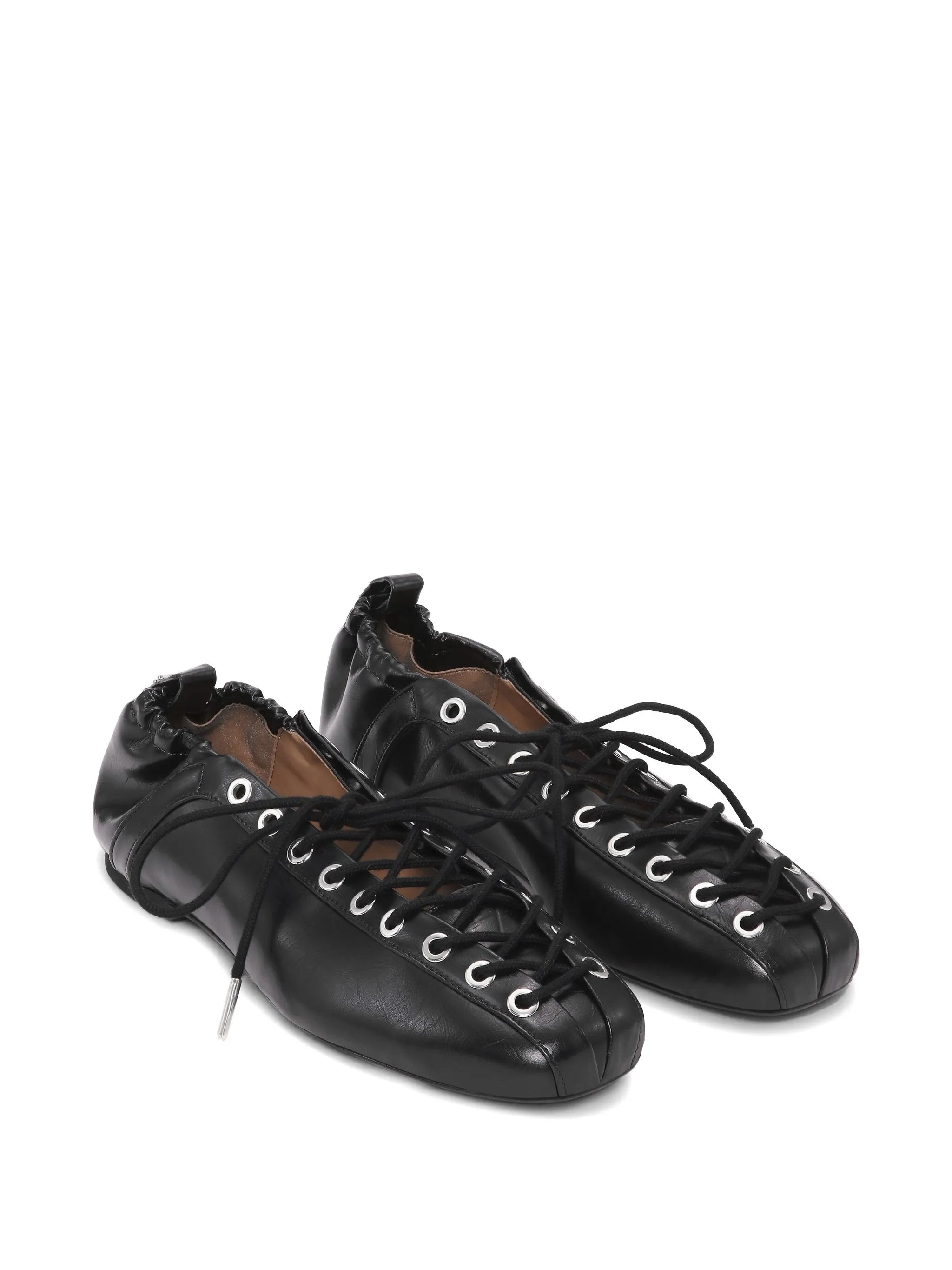 Ganni Lace-up Ballet Flats - 3
