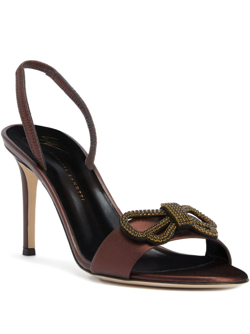 Zari bow-embellishment slingback sandals 1