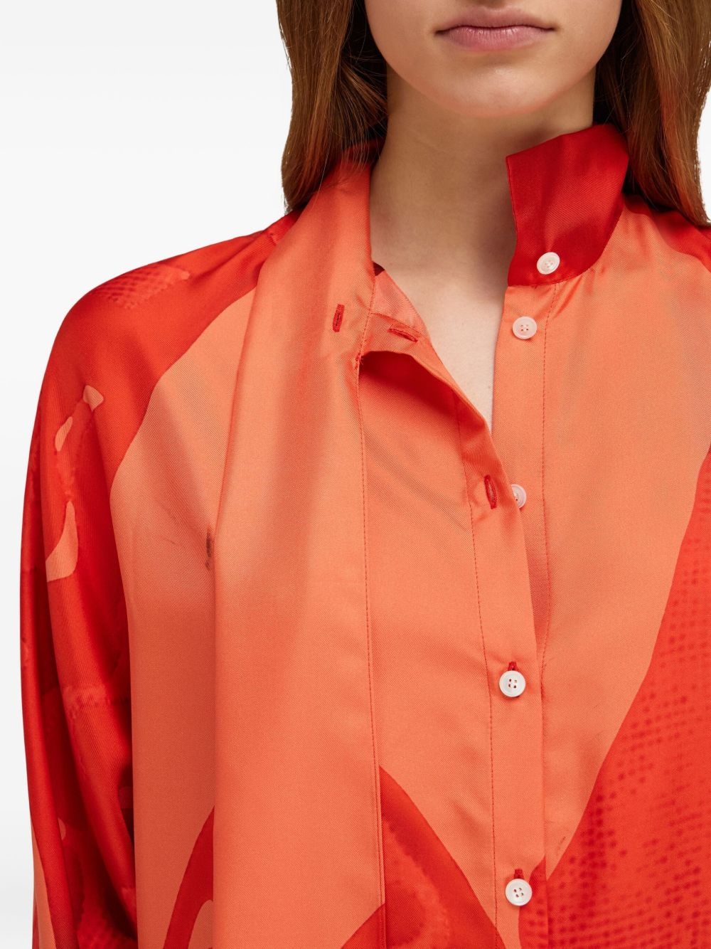 sash-detail silk shirt - 5