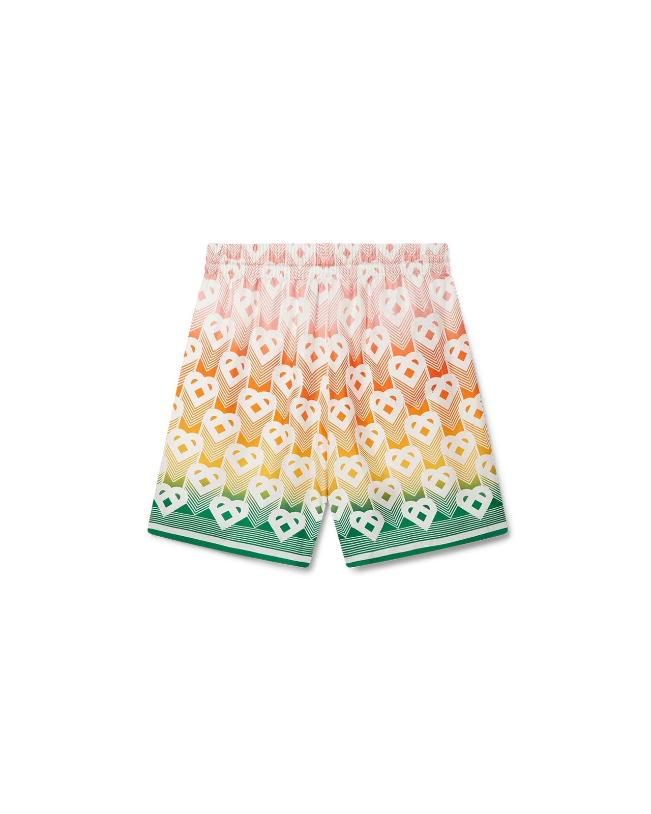 Gradient Heart Monogram Silk Shorts - 2