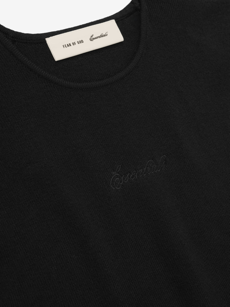 ESSENTIALS Womens Signature Rib Knit Cropped Top outlook