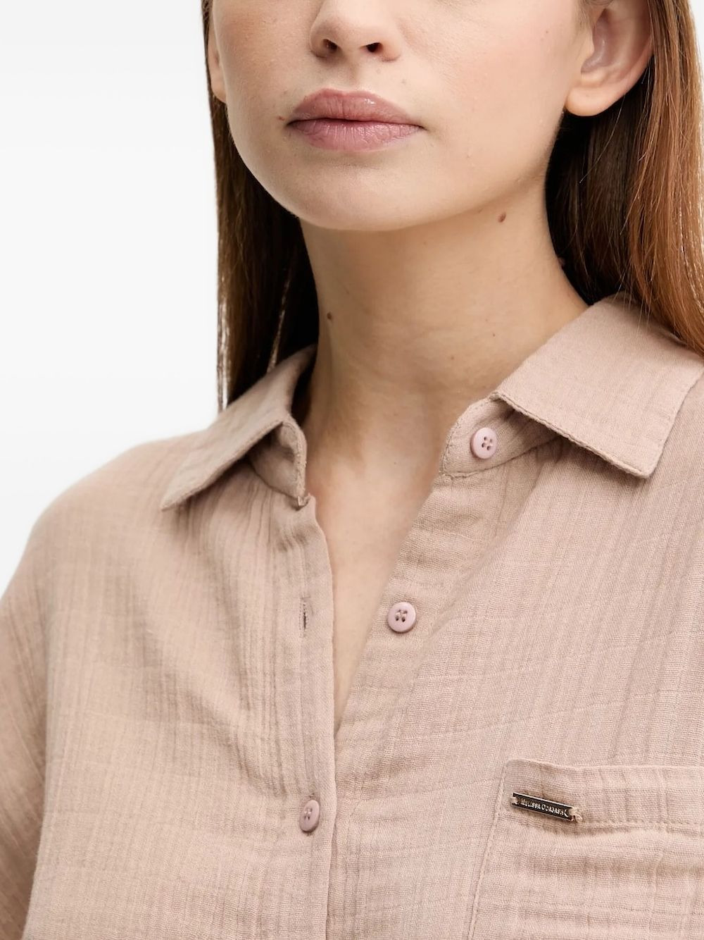 tie-detail shirt midi dress - 3