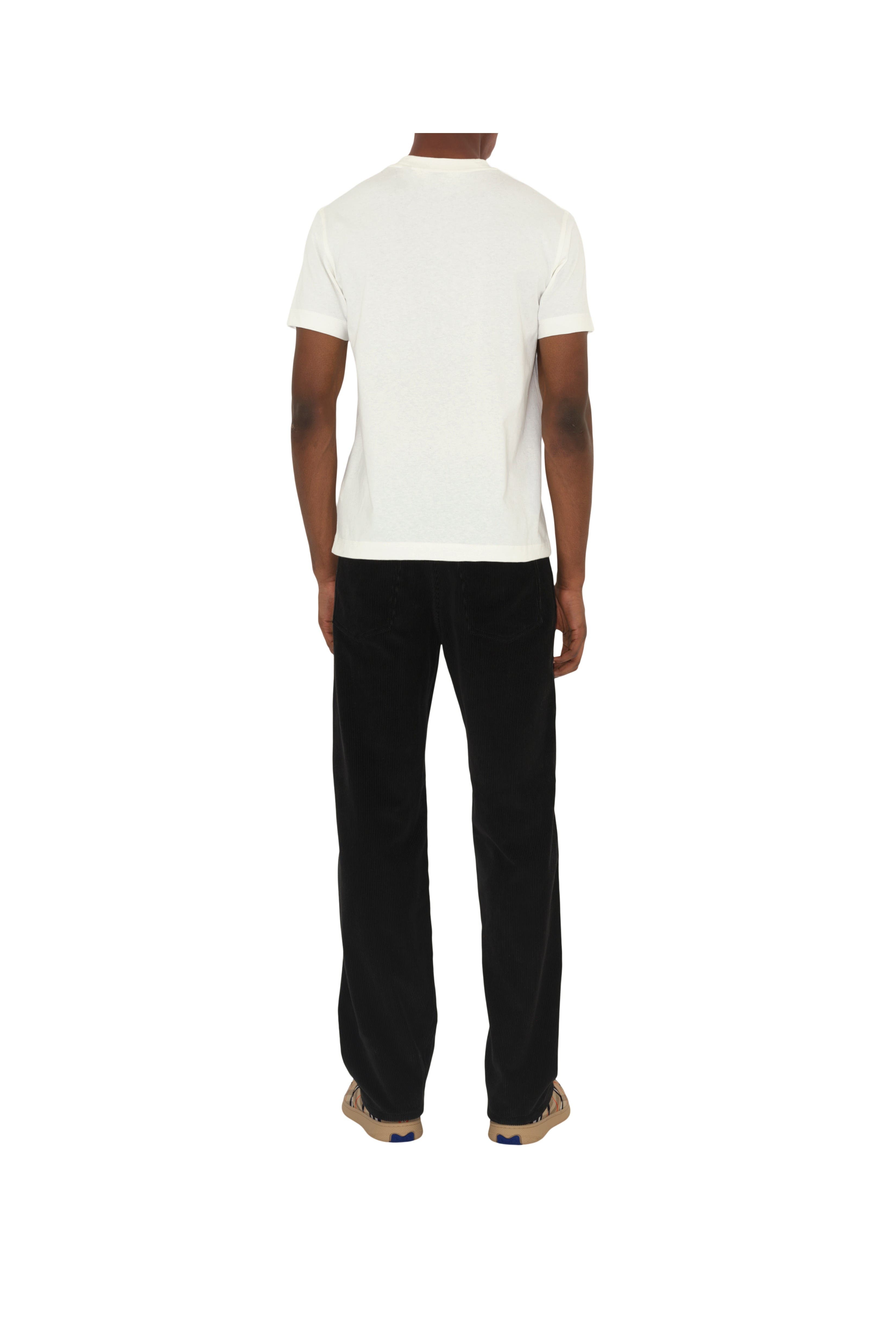 burberry Check Label Cotton T-shirt in Chalk White at Nordstrom - 5