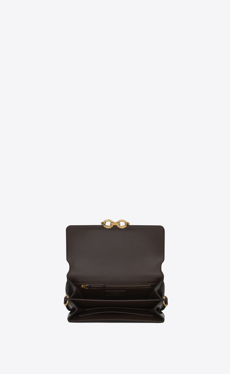 le maillon satchel in shiny scale-embossed leather 4