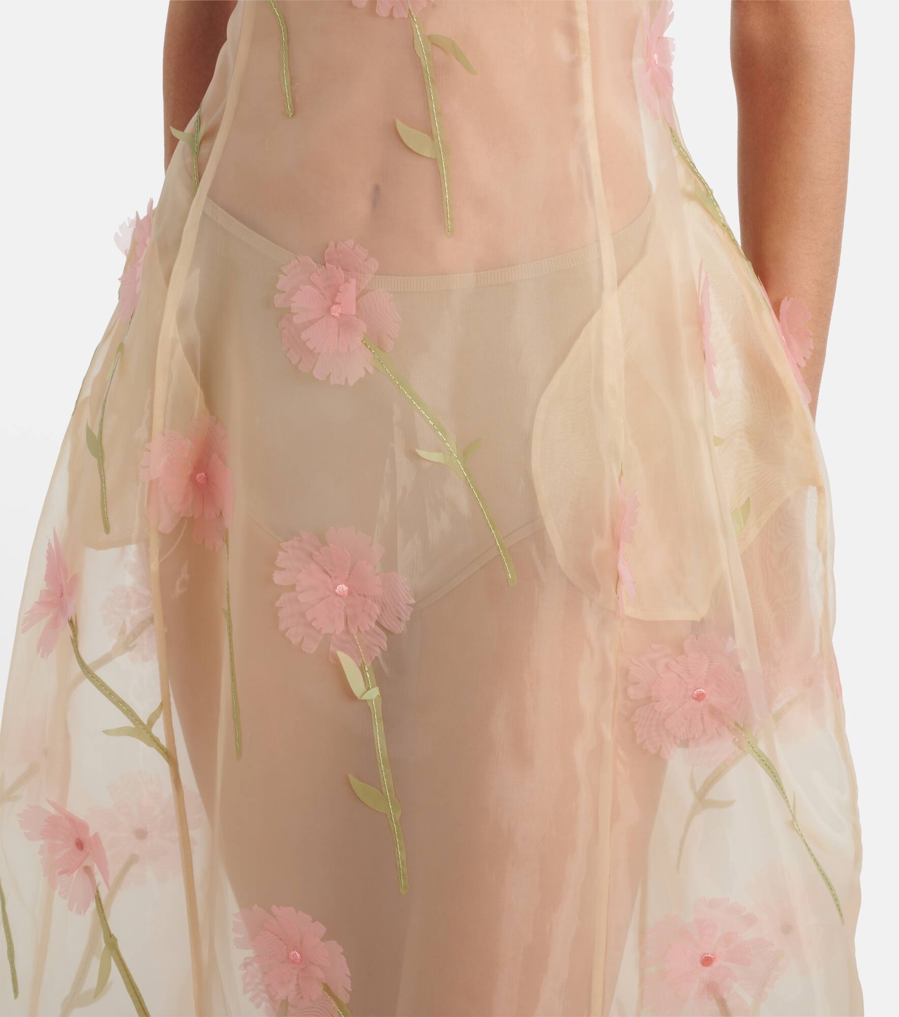 Sculpted Carnation organza midi dress - 5