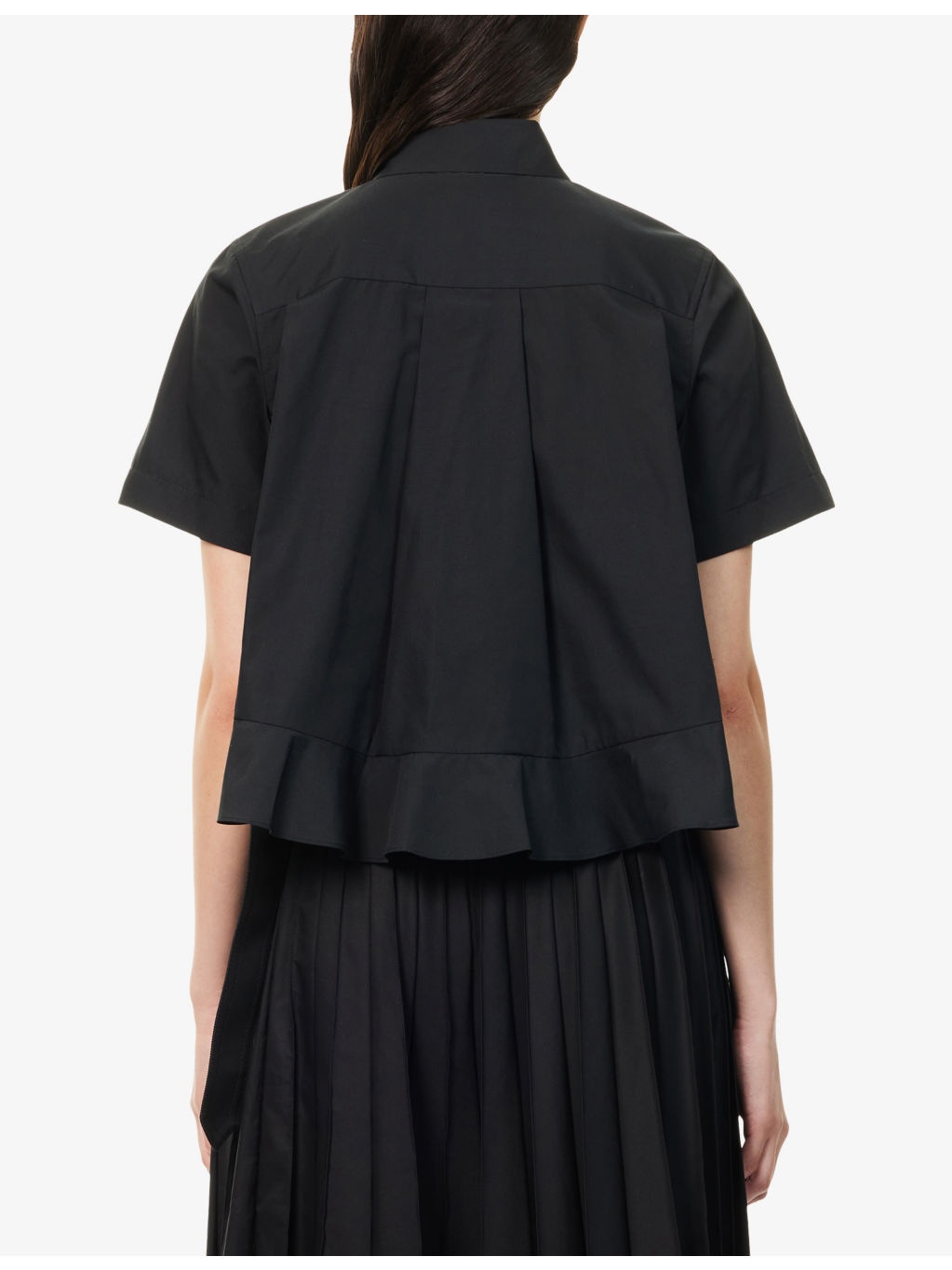 Crop Ruffled Woven Shirt - 4
