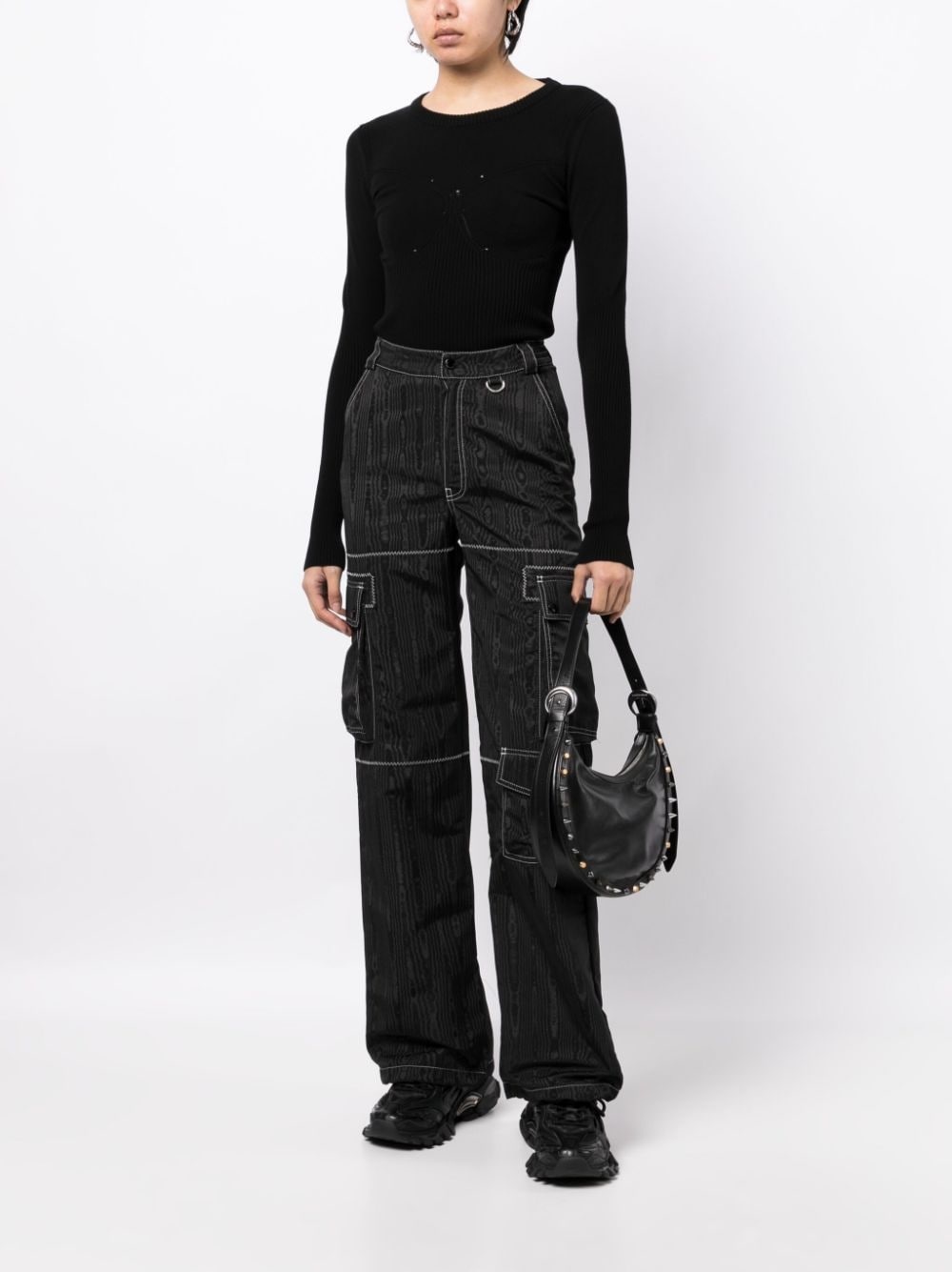 ribbed long-sleeve top - 2
