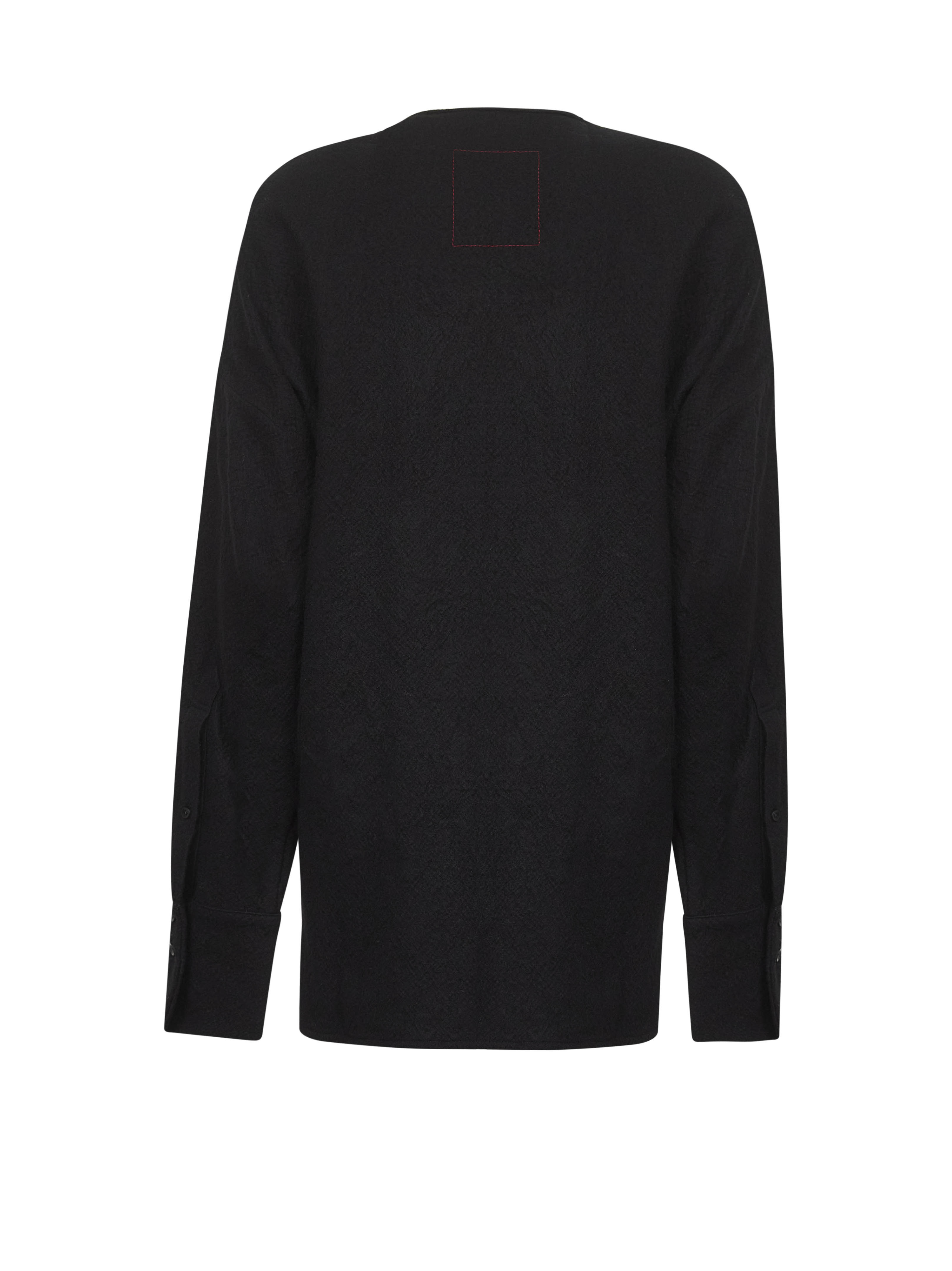 Black virgin wool frontera canvas blouse - 2