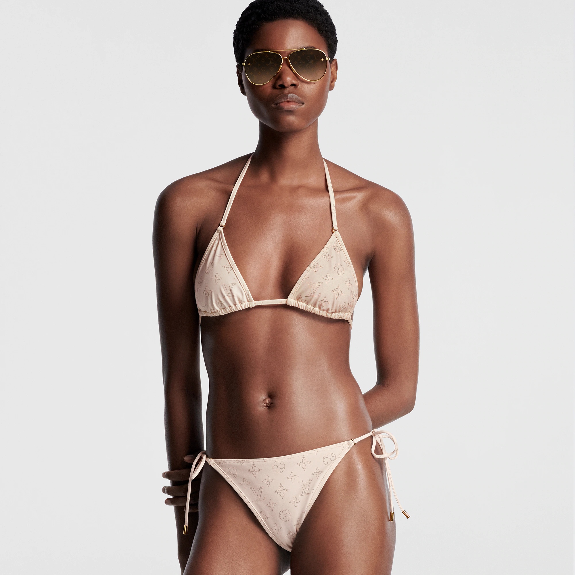 Mahina Monogram Self-Tie Bikini Bottoms - 2
