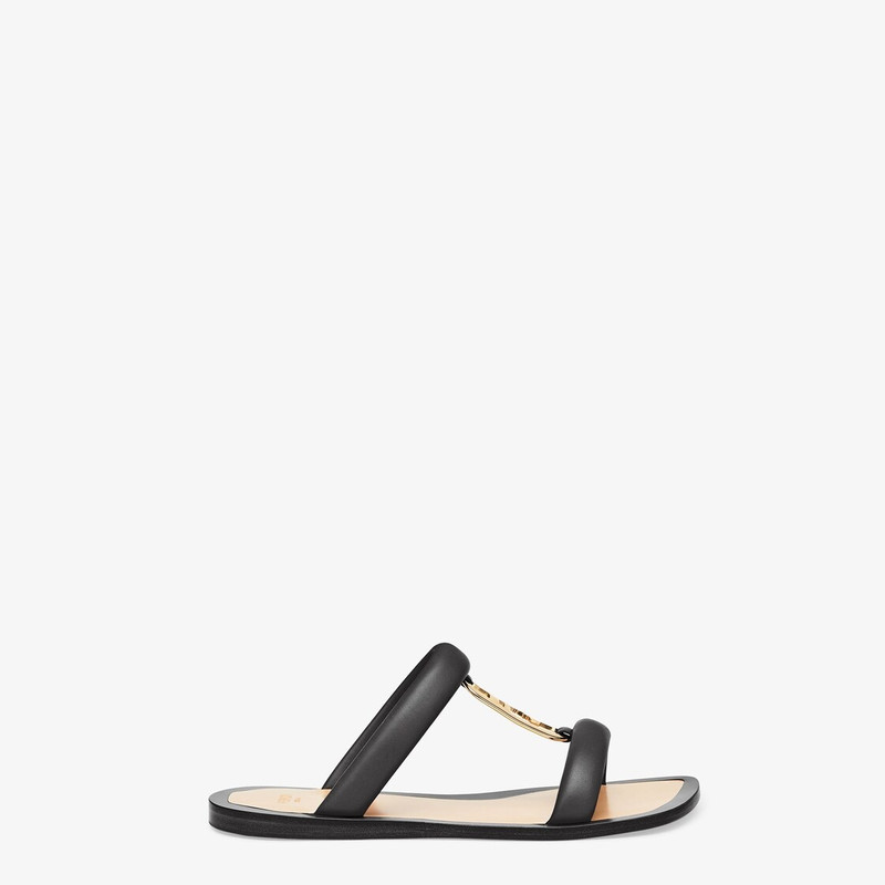 Black leather slides 2