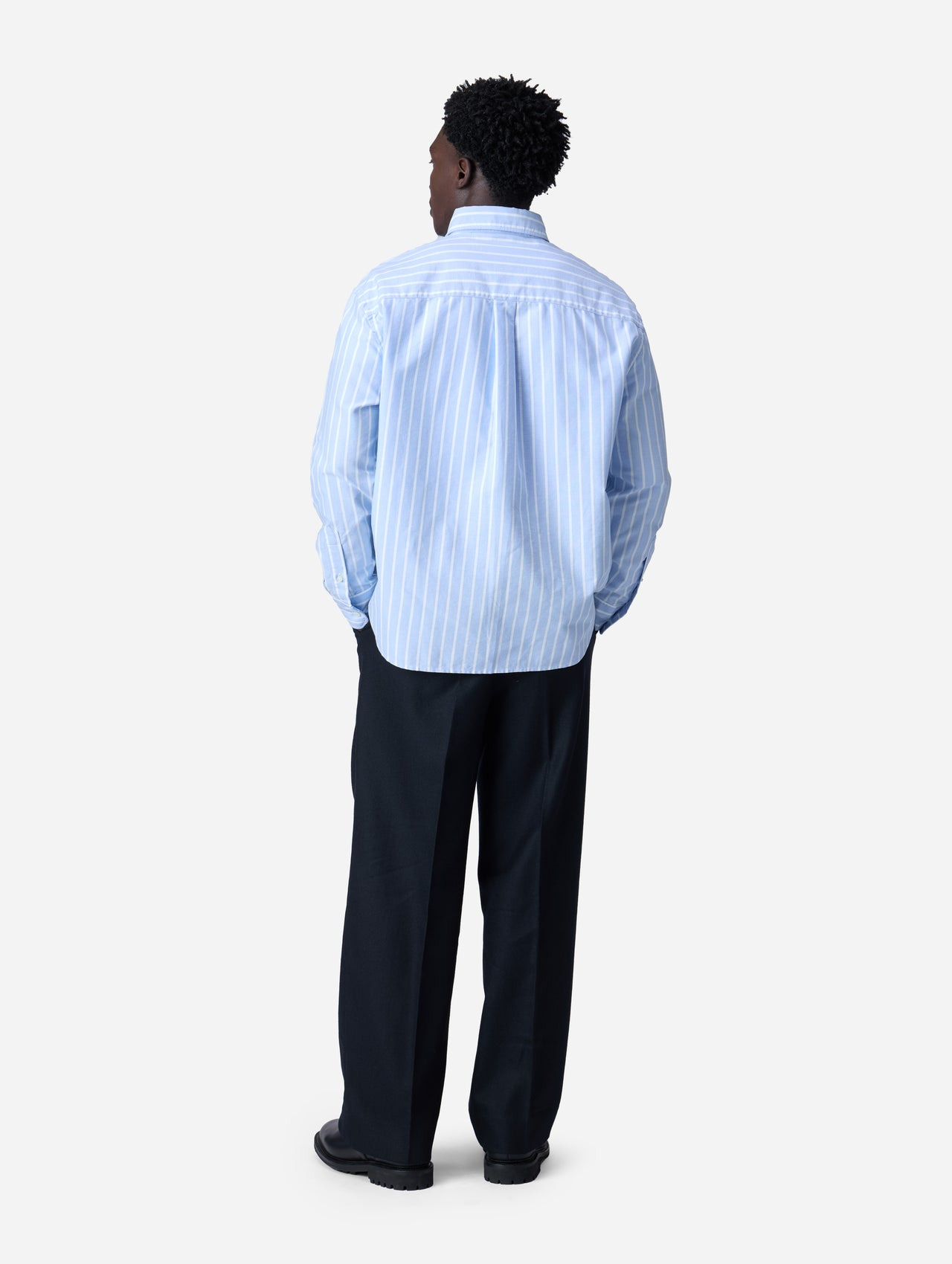 Pleated Trouser - Black Wool - 2