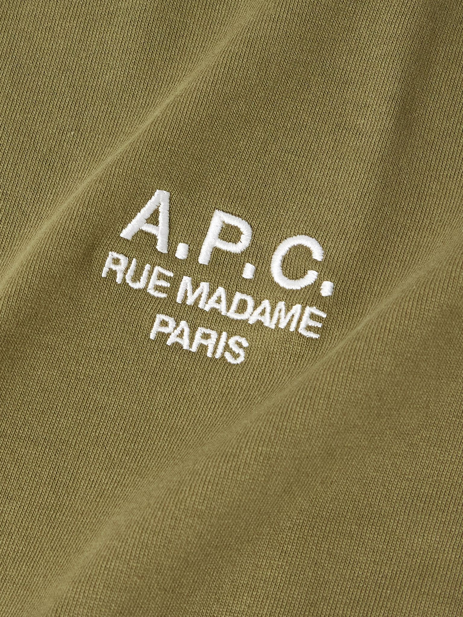 Logo-Embroidered Cotton-Jersey T-Shirt Green - 4