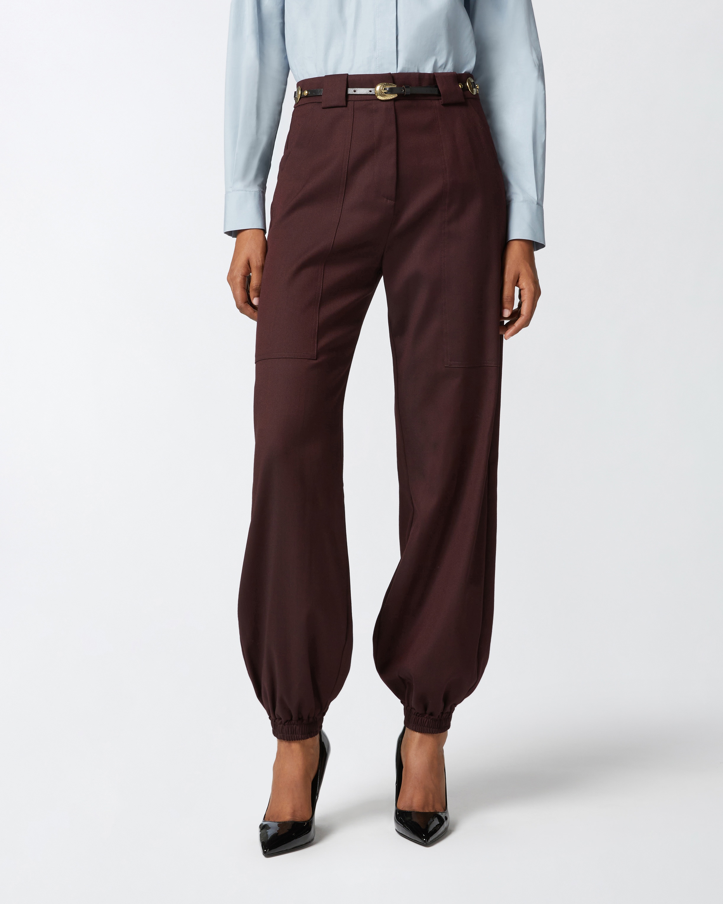 FLANNEL UTILITY TROUSERS WITH ELASTICATED HEM DETAIL - 3