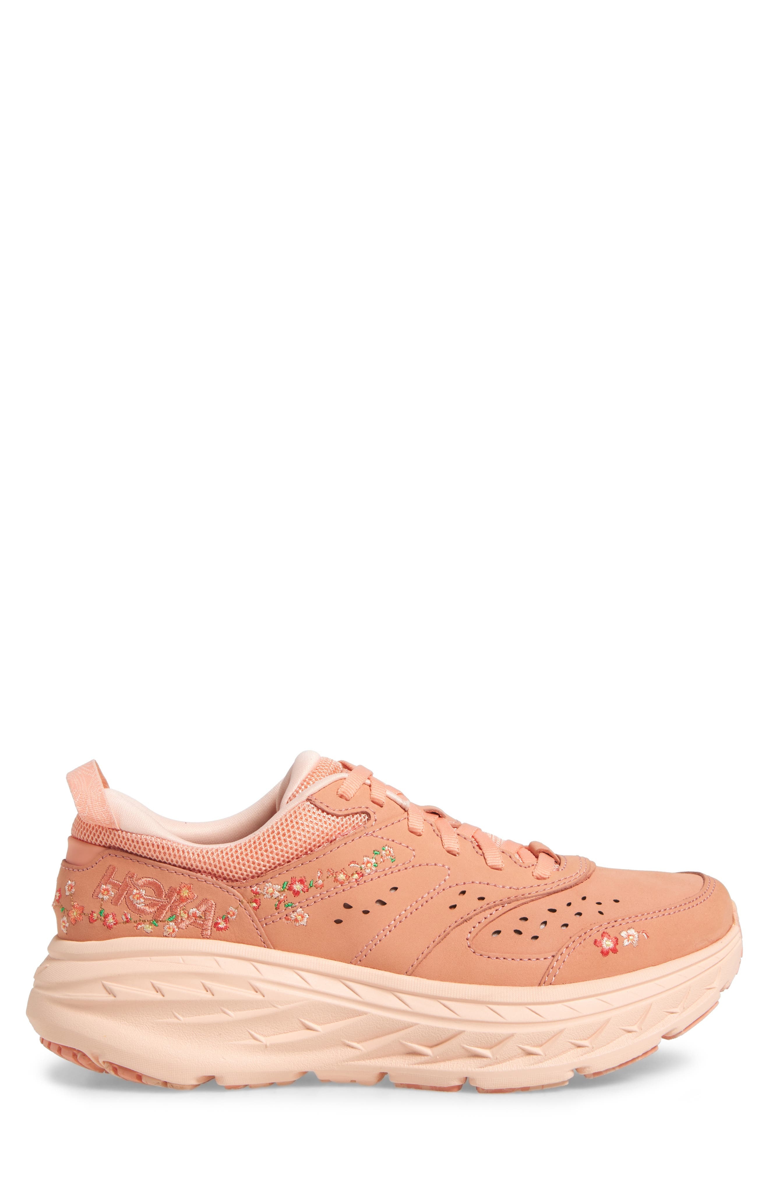 HOKA Gender Inclusive Vibrant Bloom Bondi L BP Sneaker in Dry Clay /Dawn Light at Nordstrom - 3