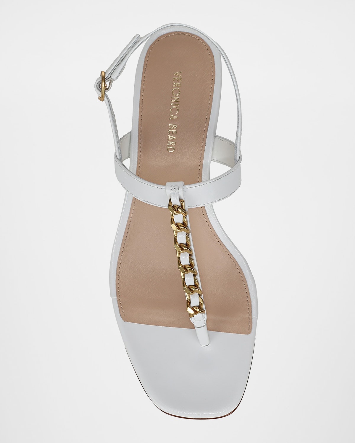 Andie Leather Chain Slingback Sandals - 6