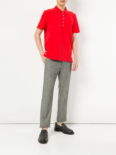 Thom Browne center-back stripe polo shirt outlook