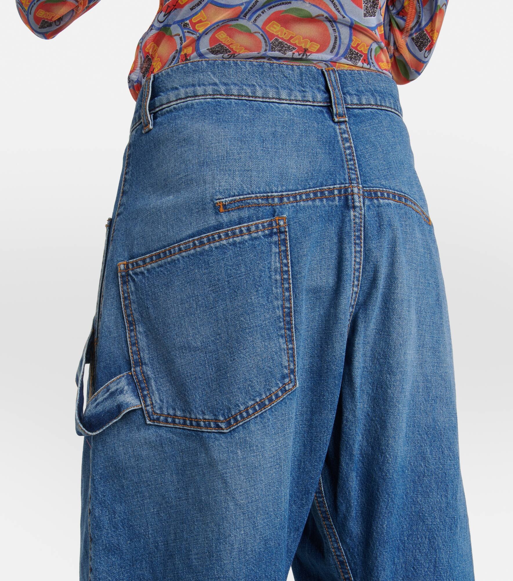 Twisted embroidered wide-leg jeans - 7