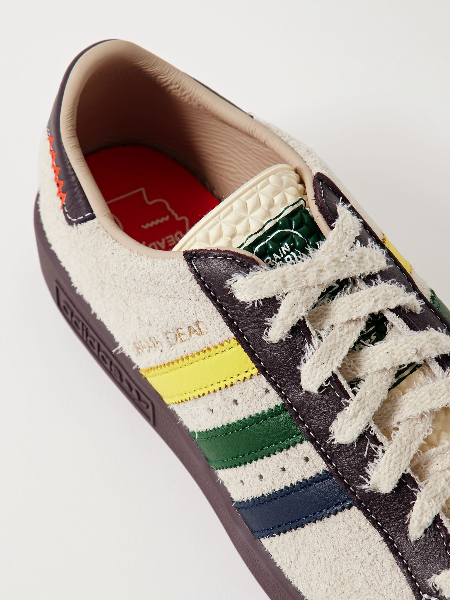 + Brain Dead Forest Hills Leather-Trimmed Brushed-Suede Sneakers Neutral - 5
