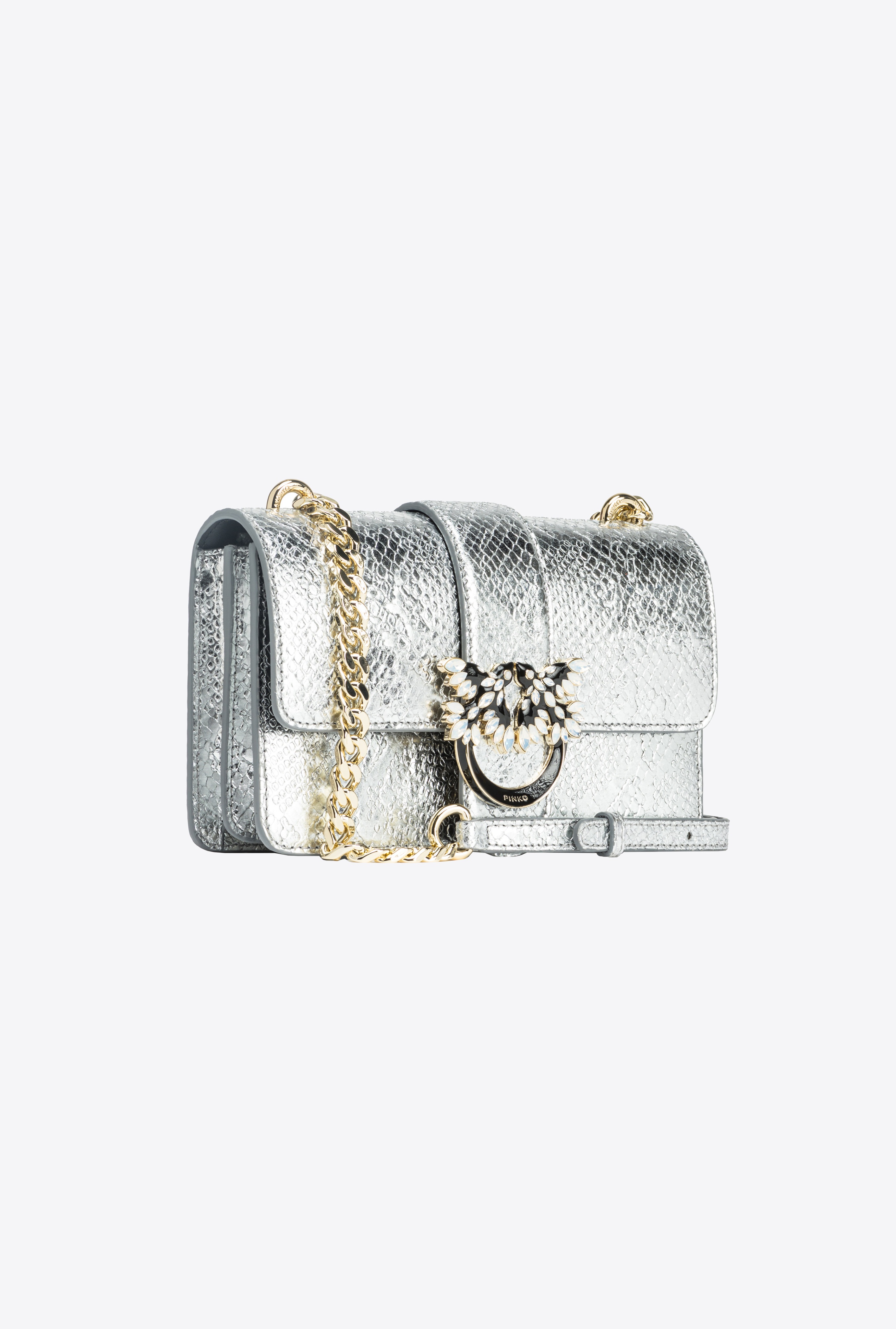 PINKO GALLERIA MINI LOVE BAG ONE IN PUNCHED REPTILE SKIN - 3