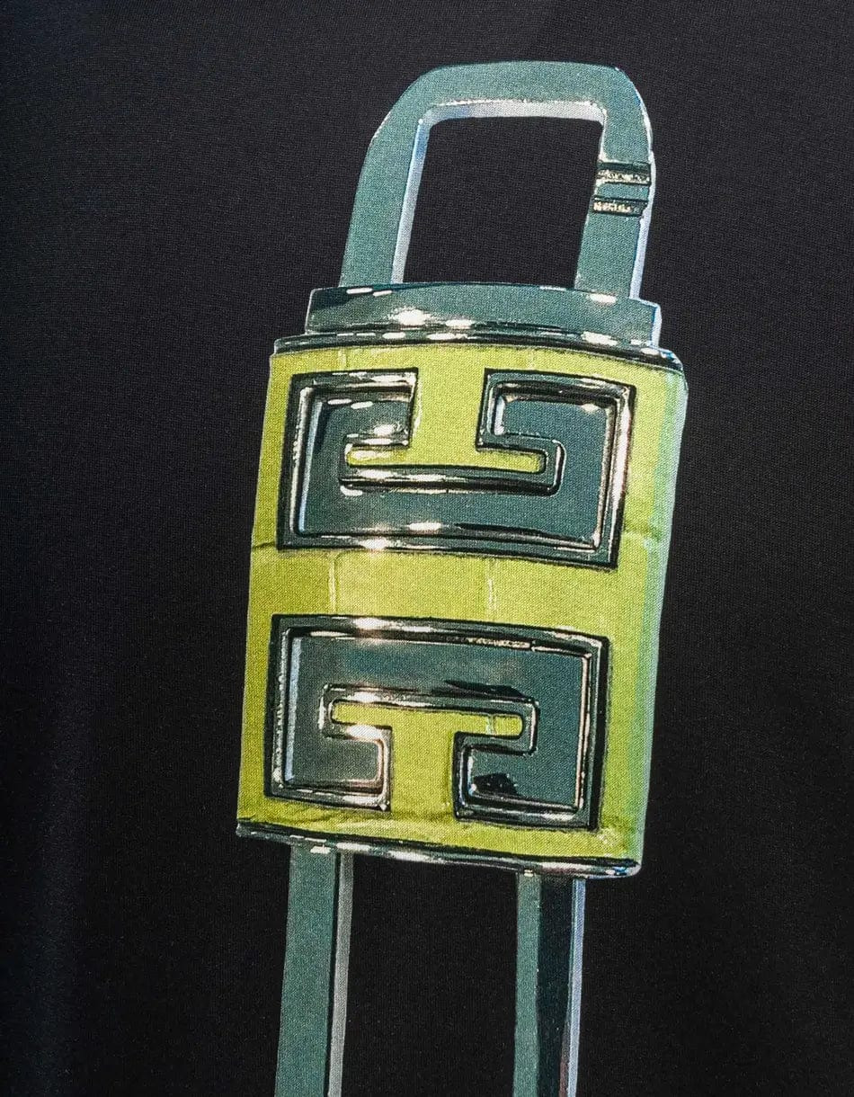 Givenchy Black 4G Padlock Print T-Shirt - 5