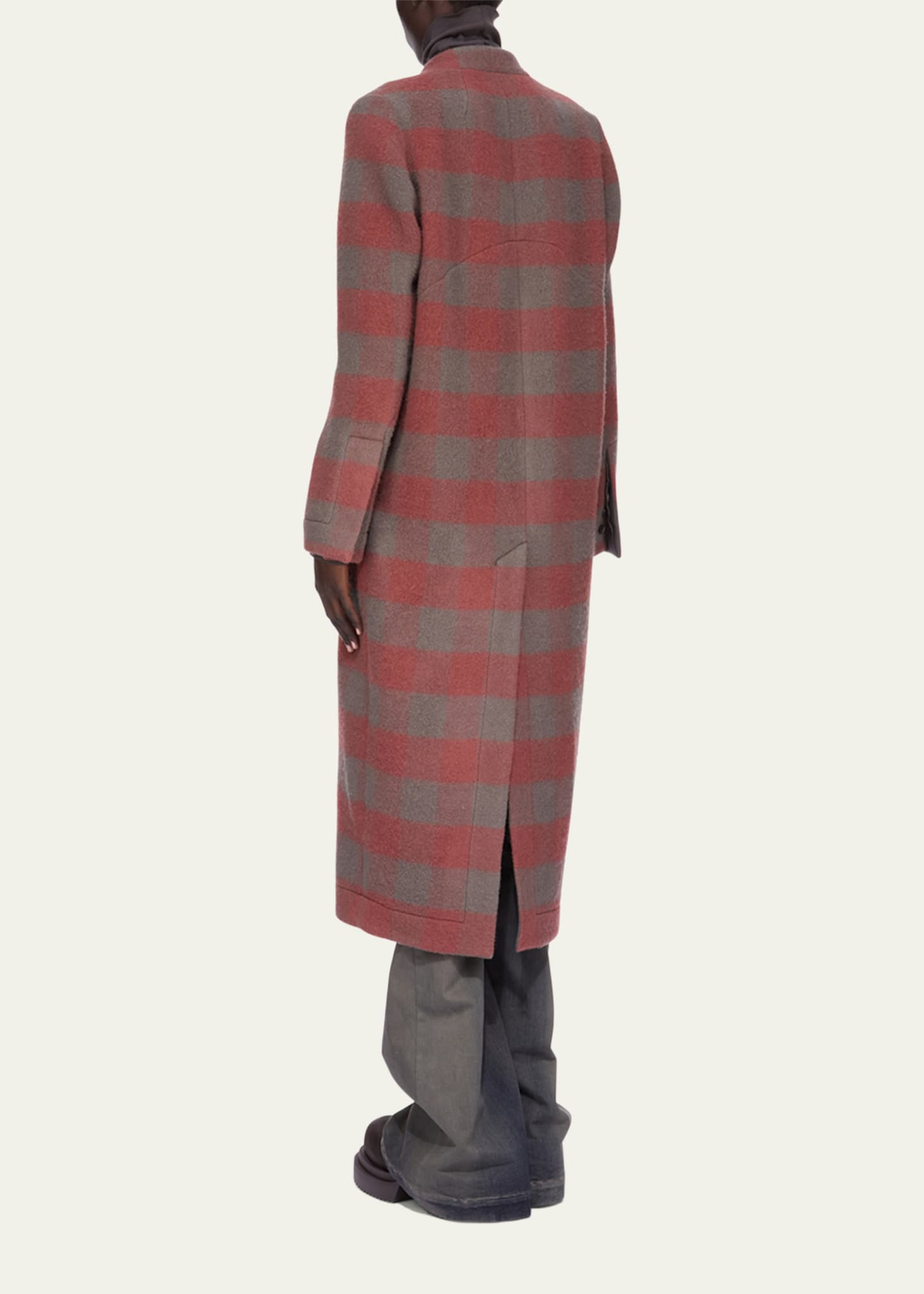 Plaid Double-Breasted Outercoat - 3
