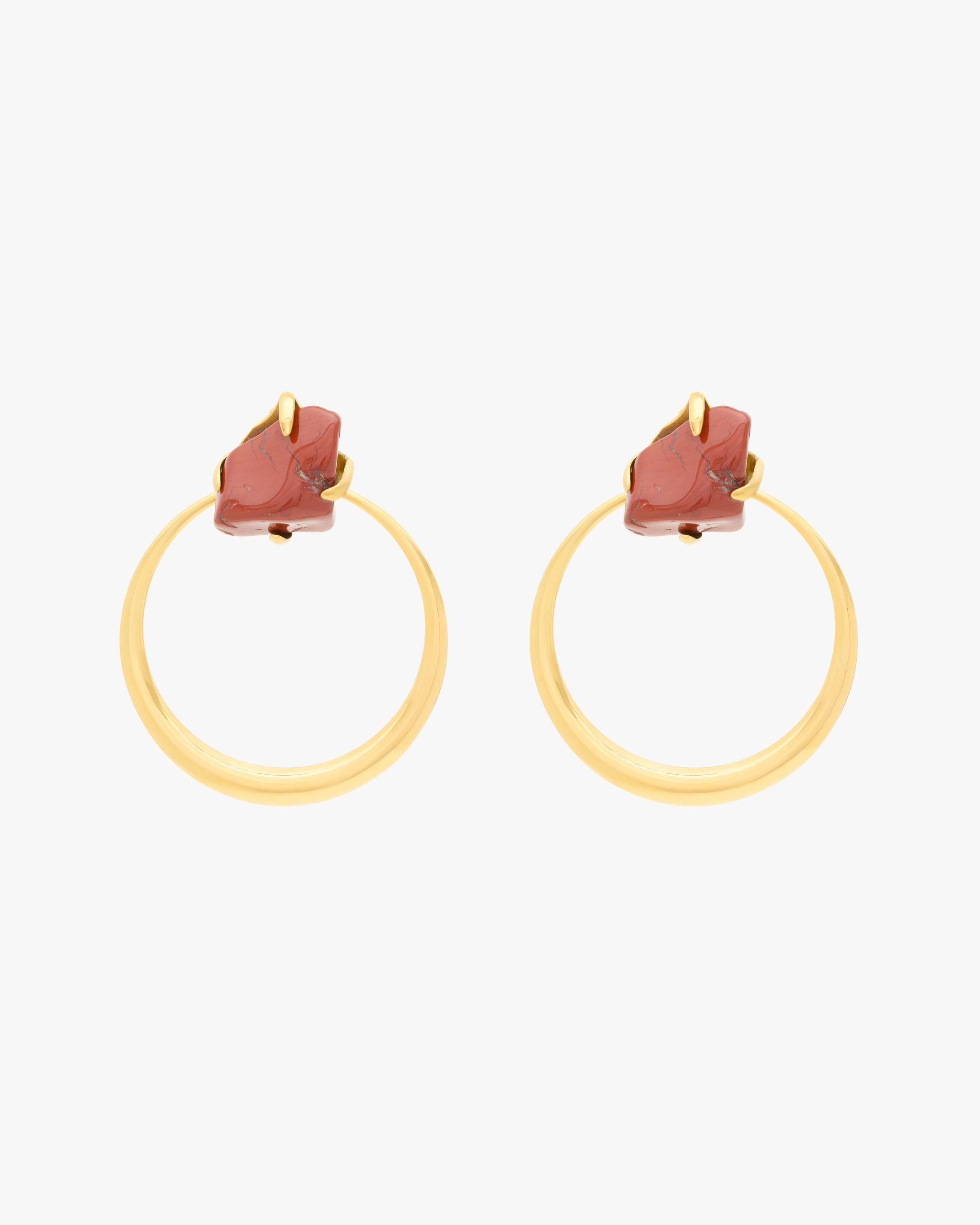 KNOCKER EARRINGS IN JASPER AND METAL - 1